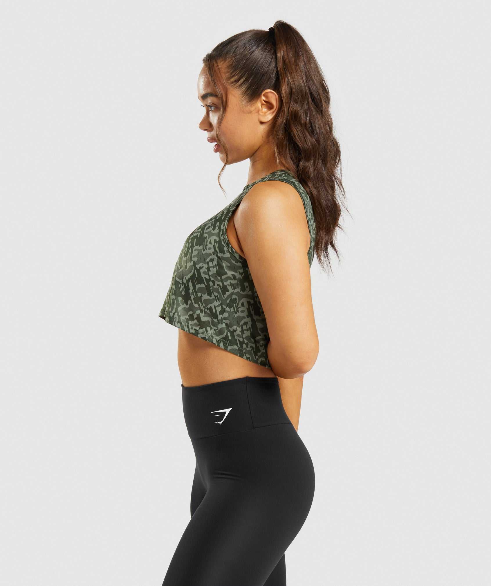 Green Gymshark Training Crop Women's Tanks | PKARJI249