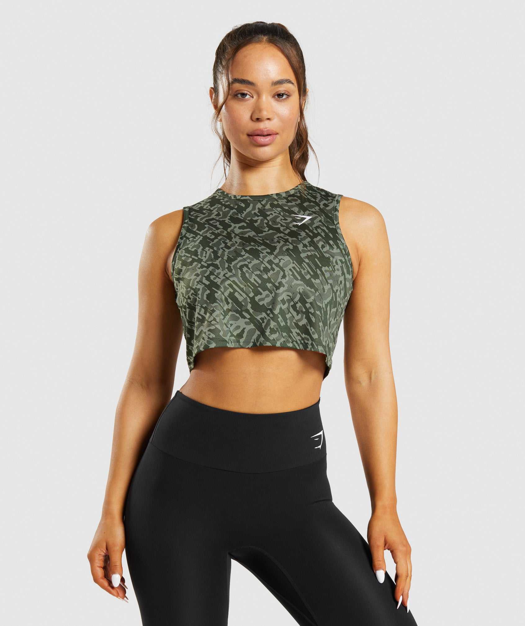 Green Gymshark Training Crop Women\'s Tanks | PKARJI249