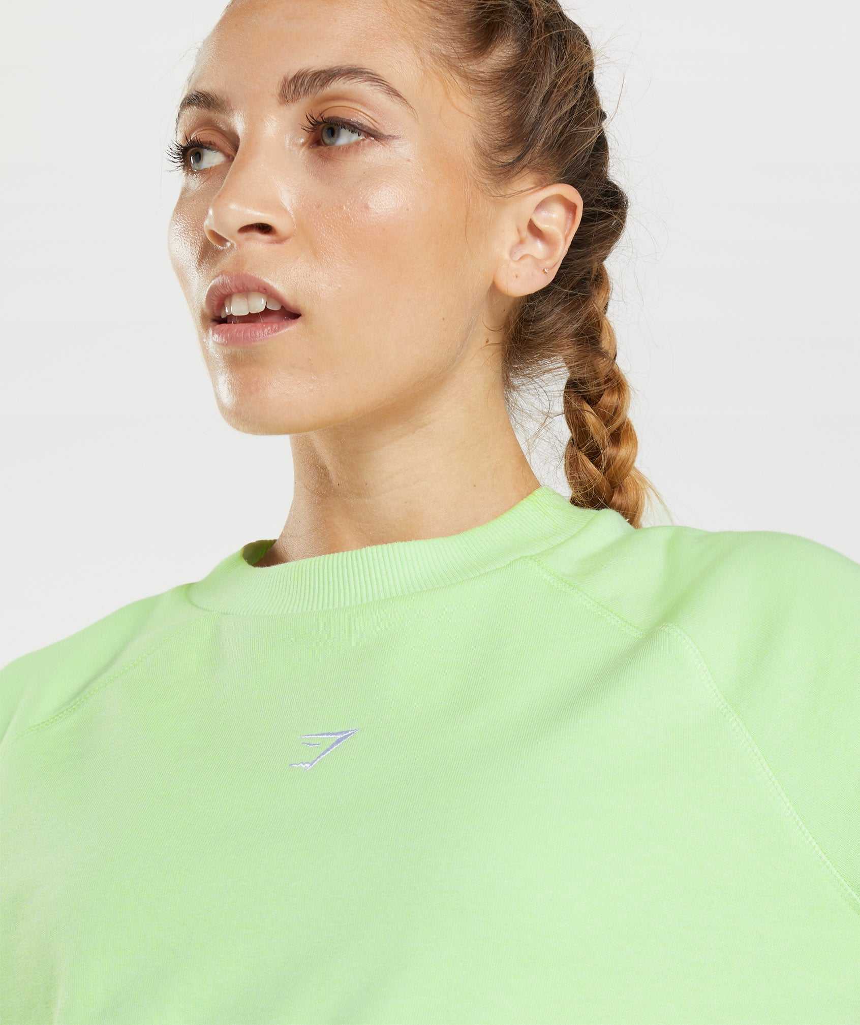 Green Gymshark Training Cropped Sweater Women's Pullover | FNPGXI863