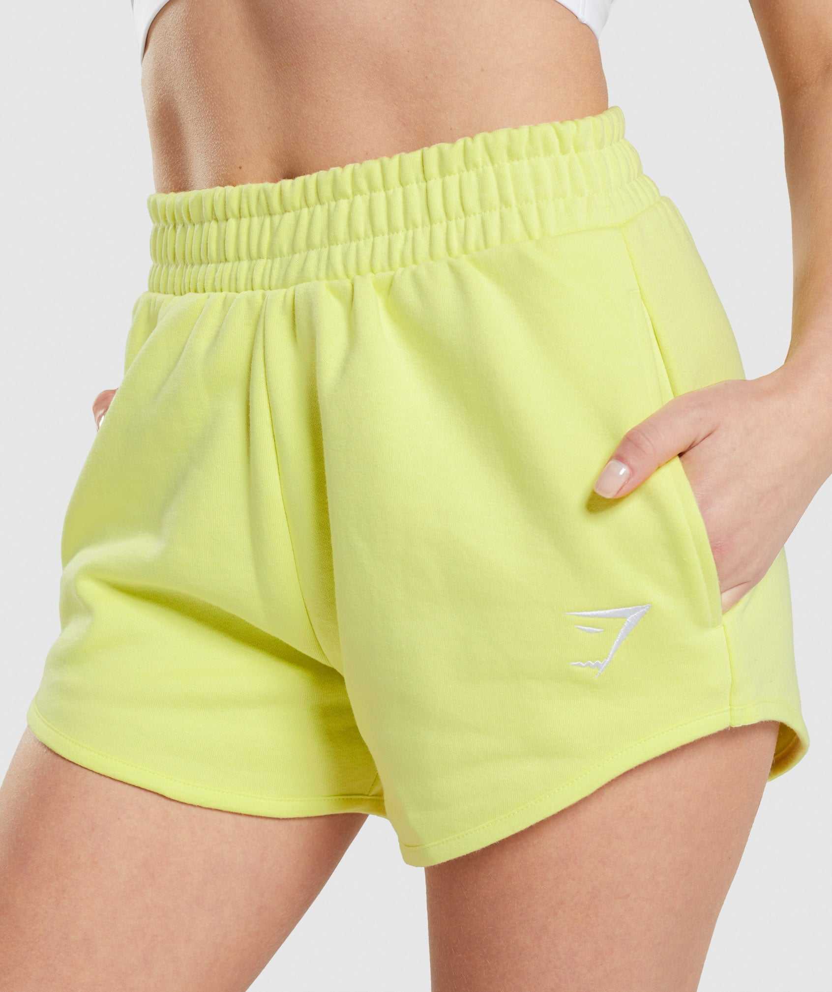 Green Gymshark Training Sweat Women's Shorts | PLXJCD275