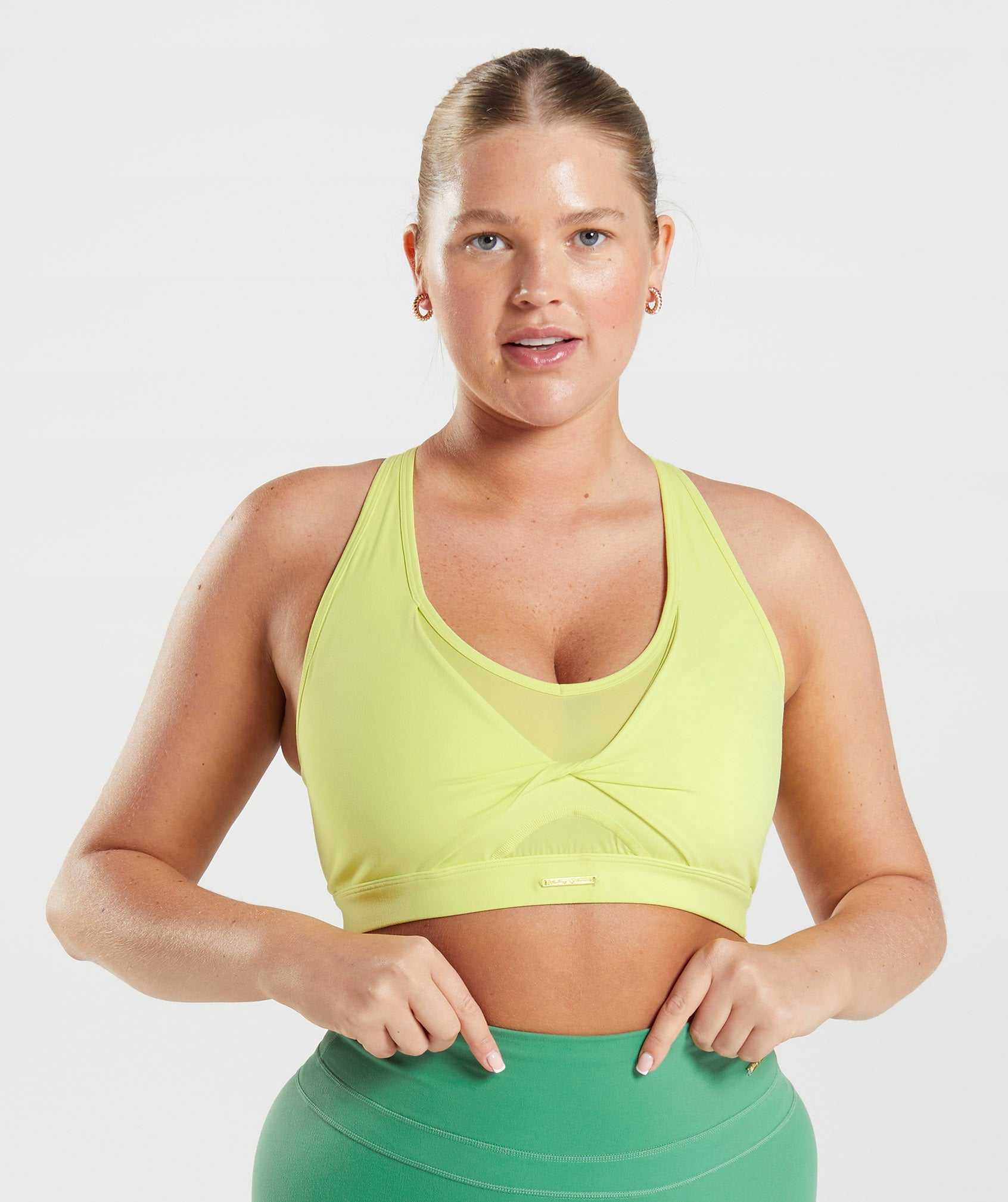 Green Gymshark Whitney Mesh Women\'s Sports Bra | ERWLQA027