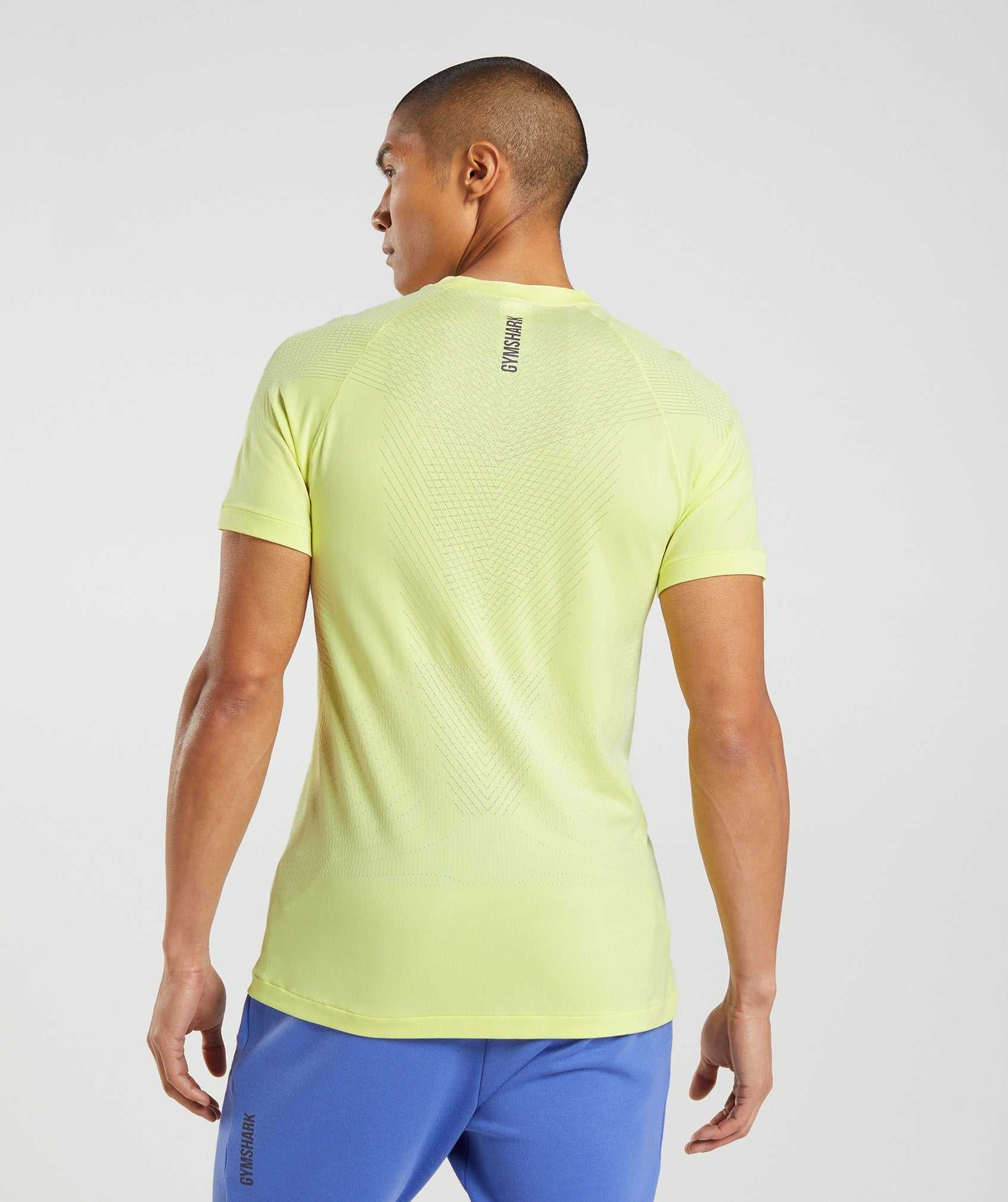 Green / White Gymshark Apex Seamless Men's T Shirts | INEXOU098