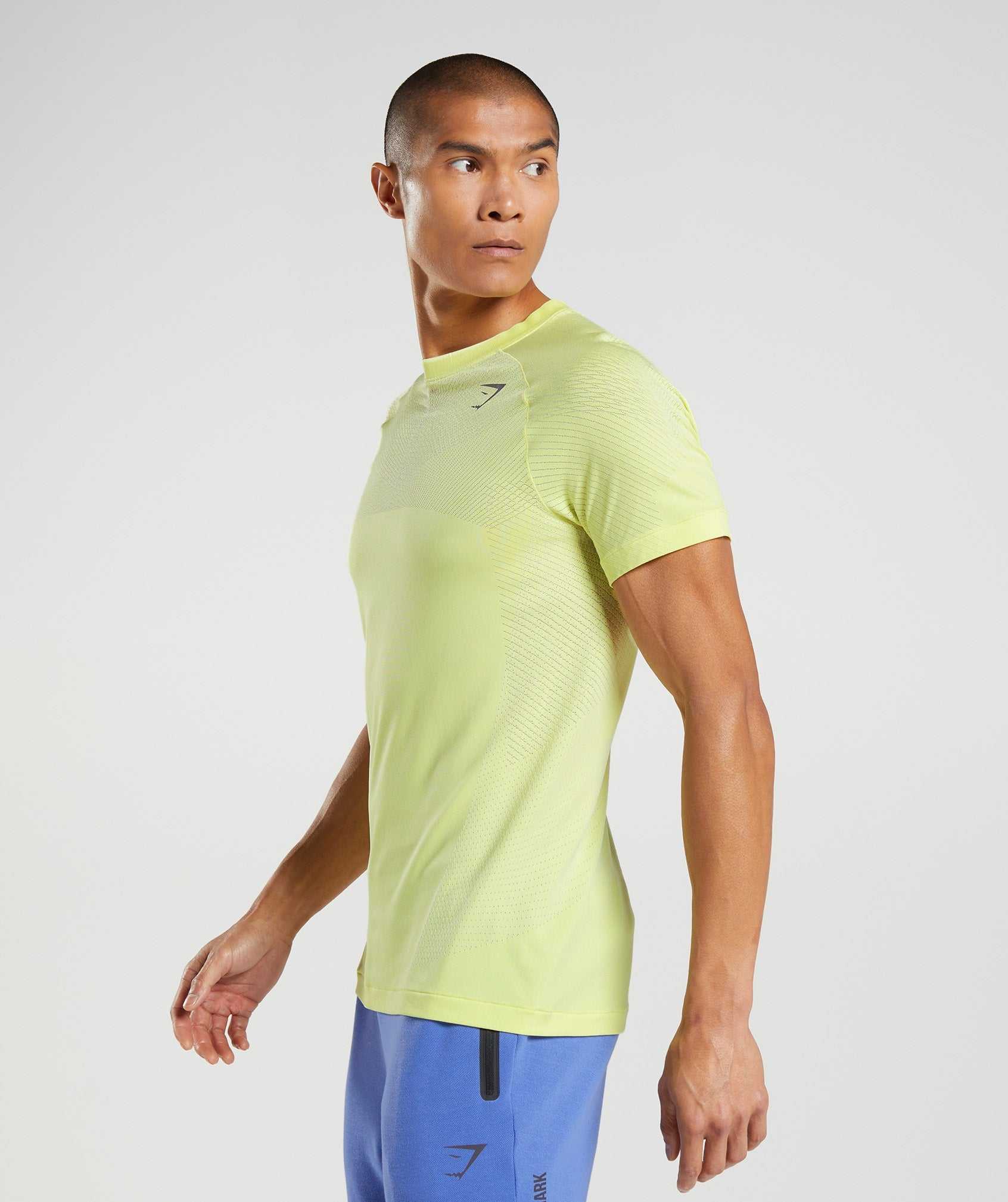 Green / White Gymshark Apex Seamless Men's T Shirts | INEXOU098