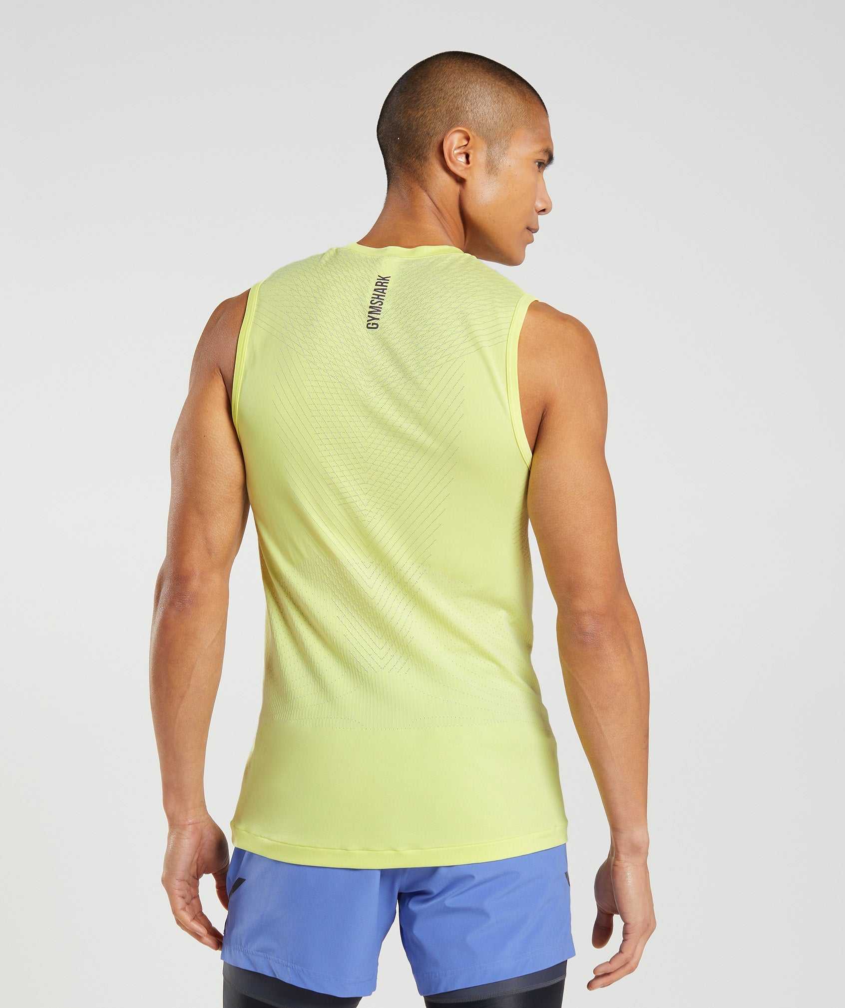 Green / White Gymshark Apex Seamless Men's Tanks | TLIGQR842