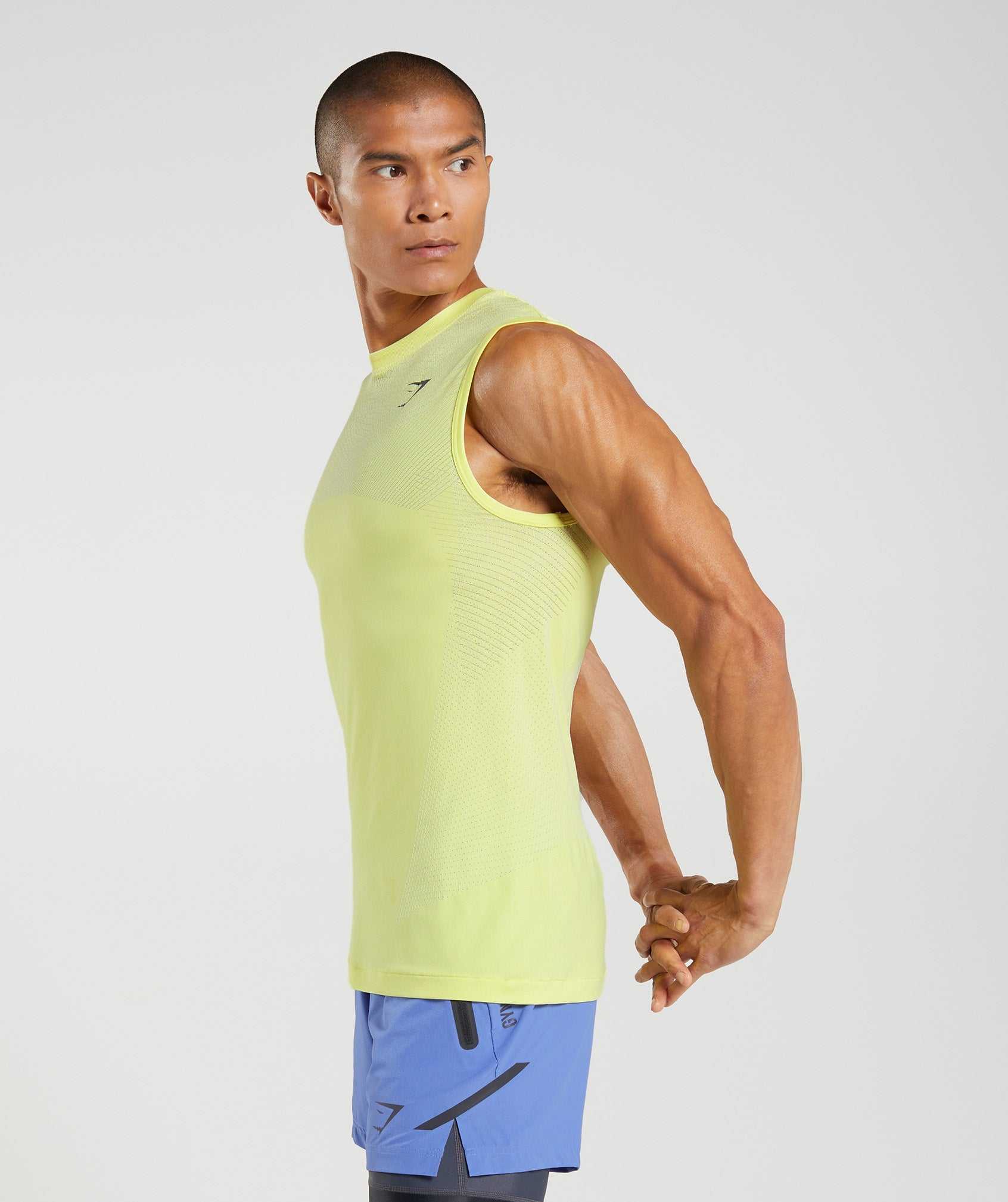 Green / White Gymshark Apex Seamless Men's Tanks | TLIGQR842