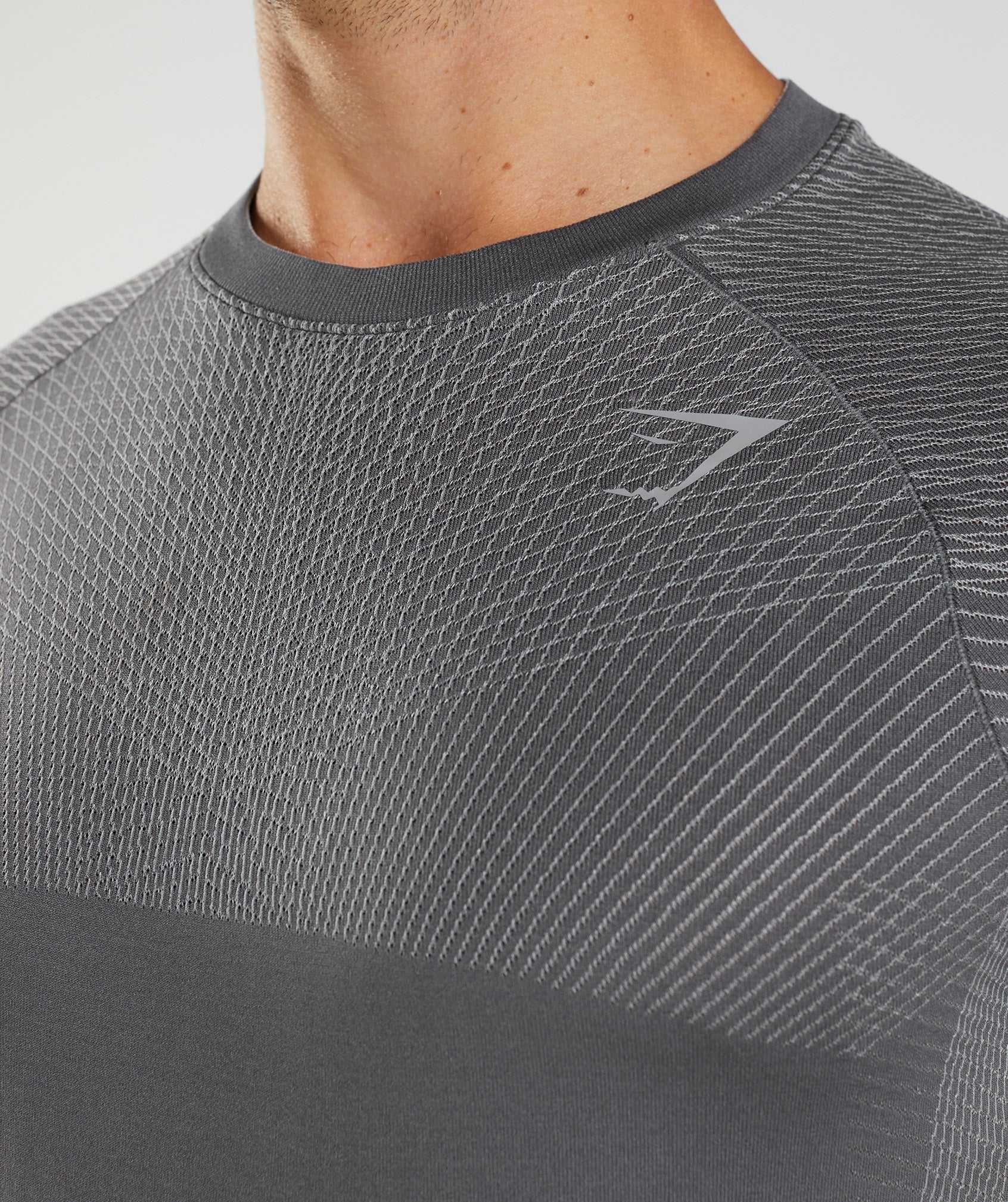 Grey / Grey Gymshark Apex Seamless Long Sleeve Men's T Shirts | ORMWVX184