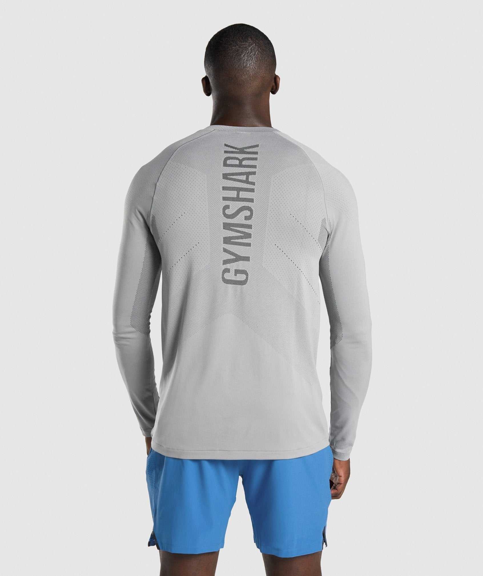 Grey Gymshark Apex Long Sleeve Men's T Shirts | XWHCBV593