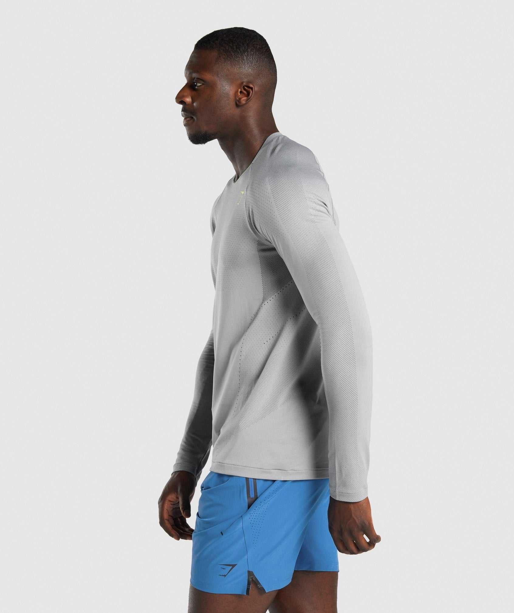 Grey Gymshark Apex Long Sleeve Men's T Shirts | XWHCBV593