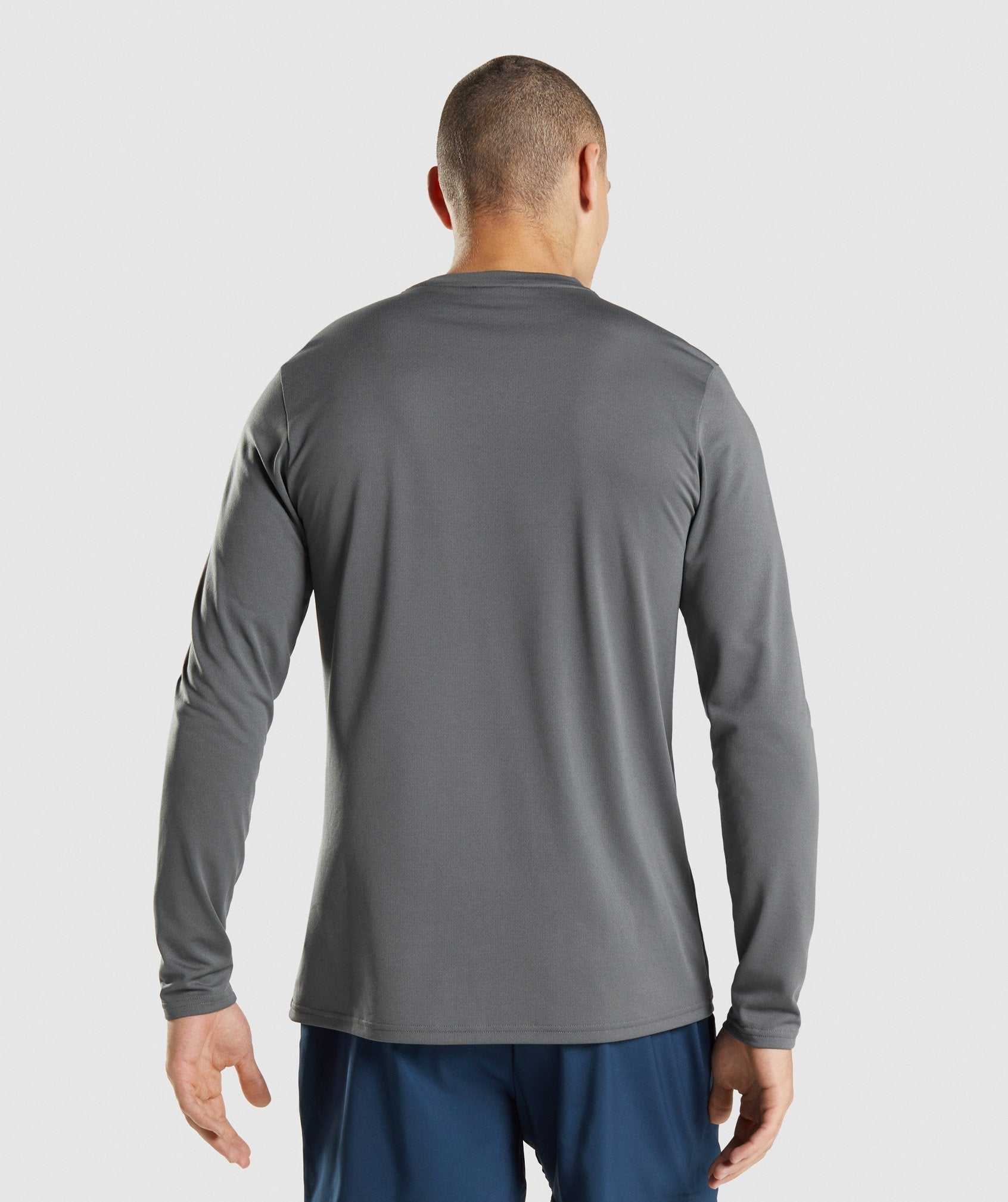 Grey Gymshark Arrival Long Sleeve Men's T Shirts | HXOYPJ690