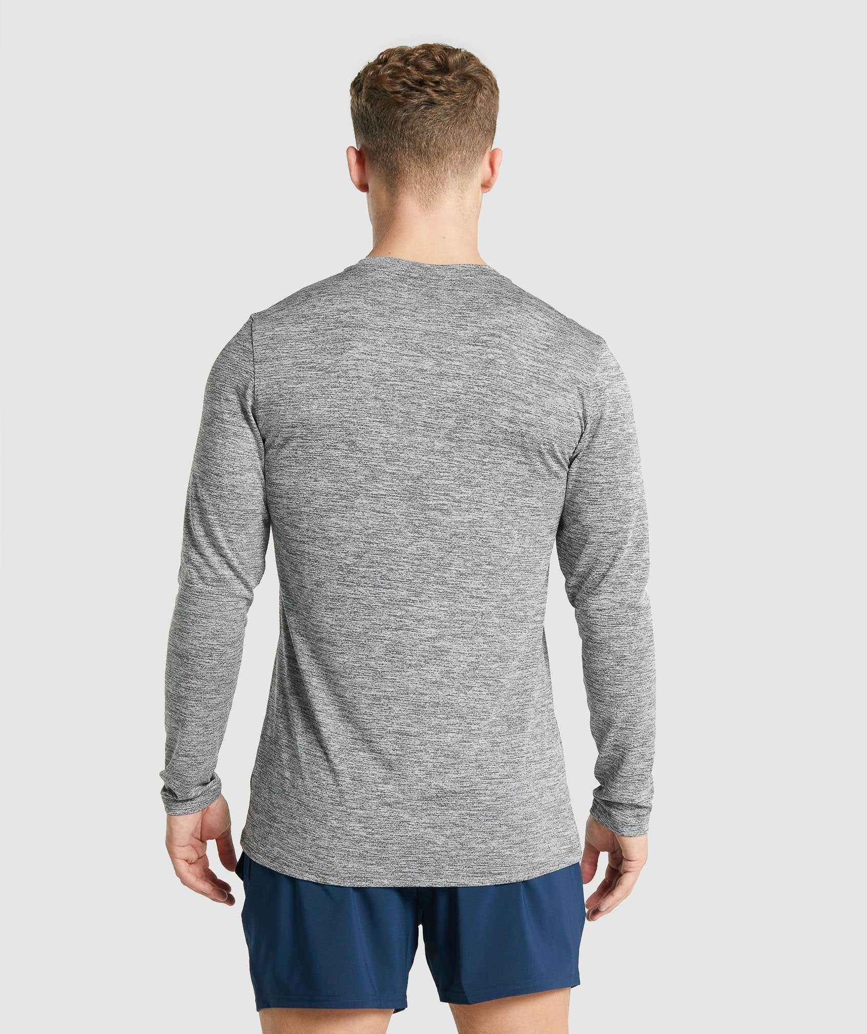 Grey Gymshark Arrival Marl Long Sleeve Men's T Shirts | CJKDGP402