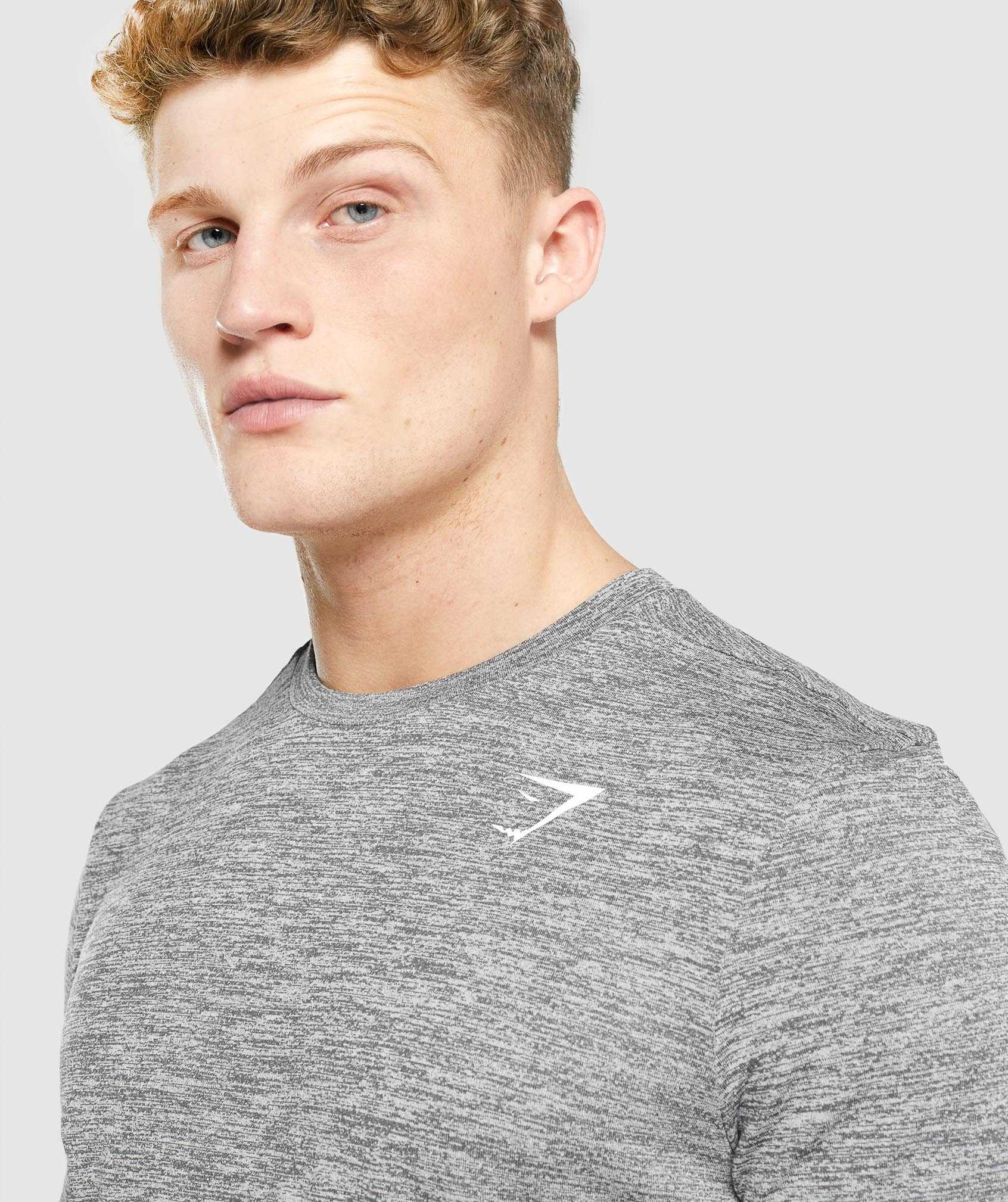 Grey Gymshark Arrival Marl Long Sleeve Men's T Shirts | CJKDGP402