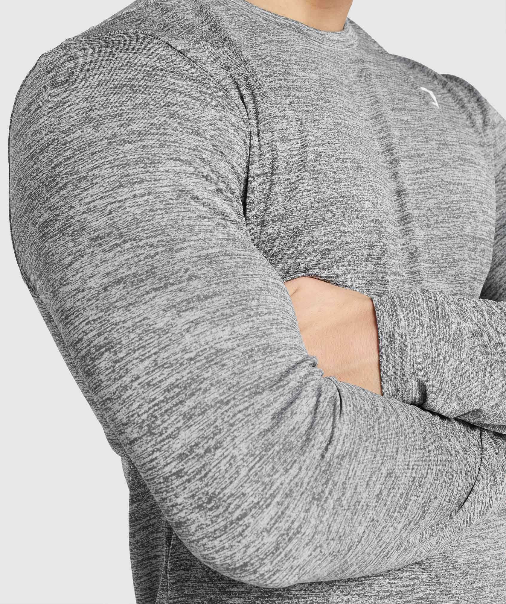 Grey Gymshark Arrival Marl Long Sleeve Men's T Shirts | CJKDGP402