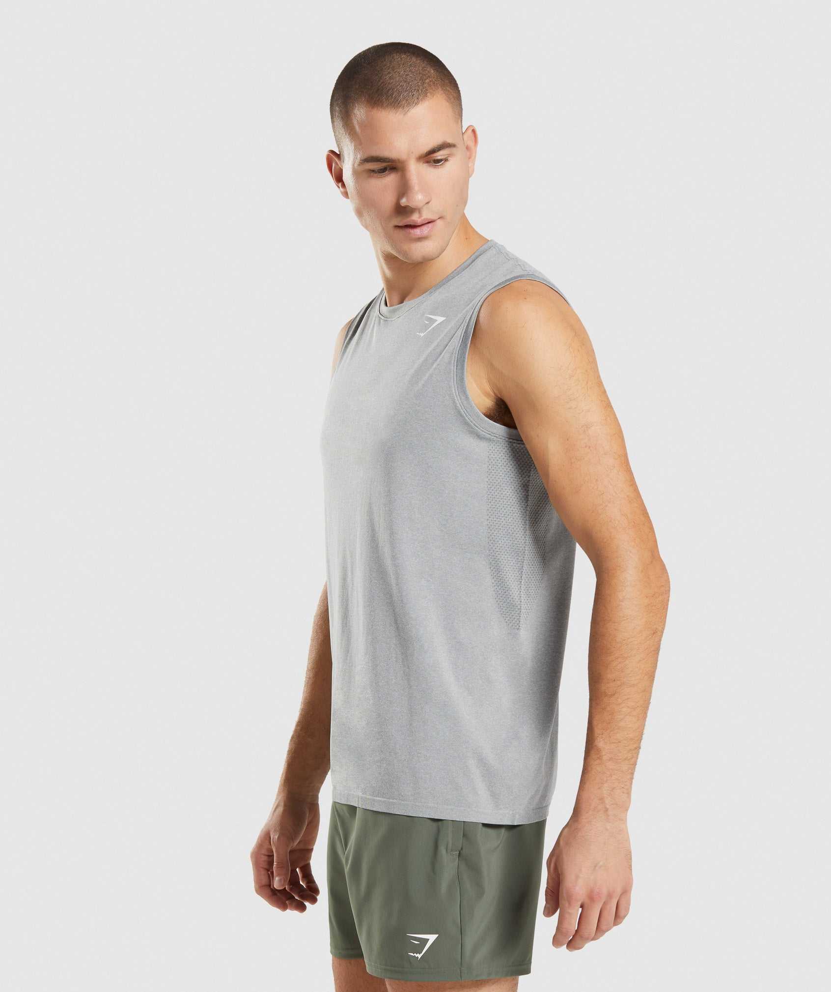 Grey Gymshark Arrival Seamless Men's Tanks | EFMAVS309