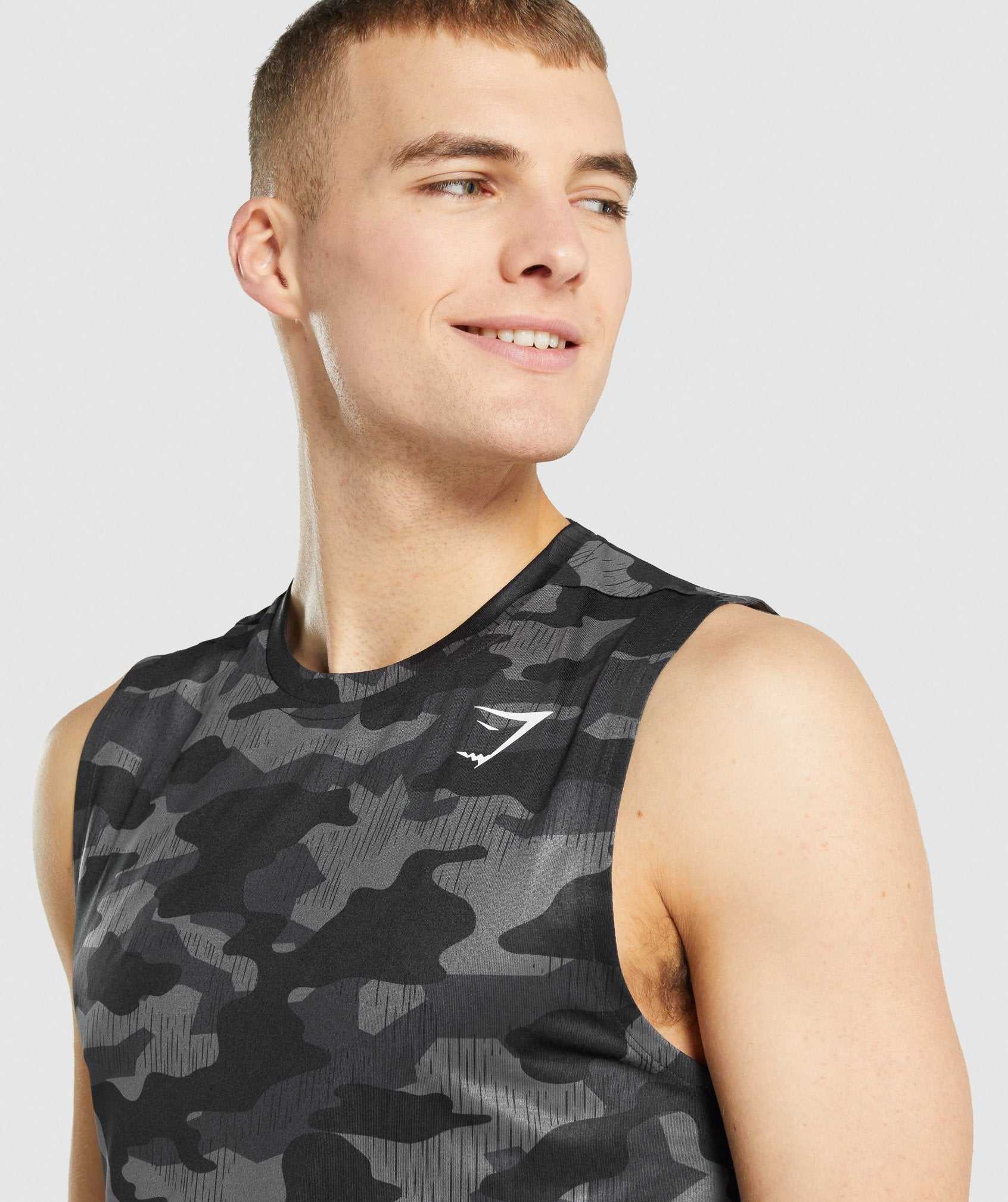 Grey Gymshark Arrival Sleeveless Tee Men's T Shirts | TPJYBI152