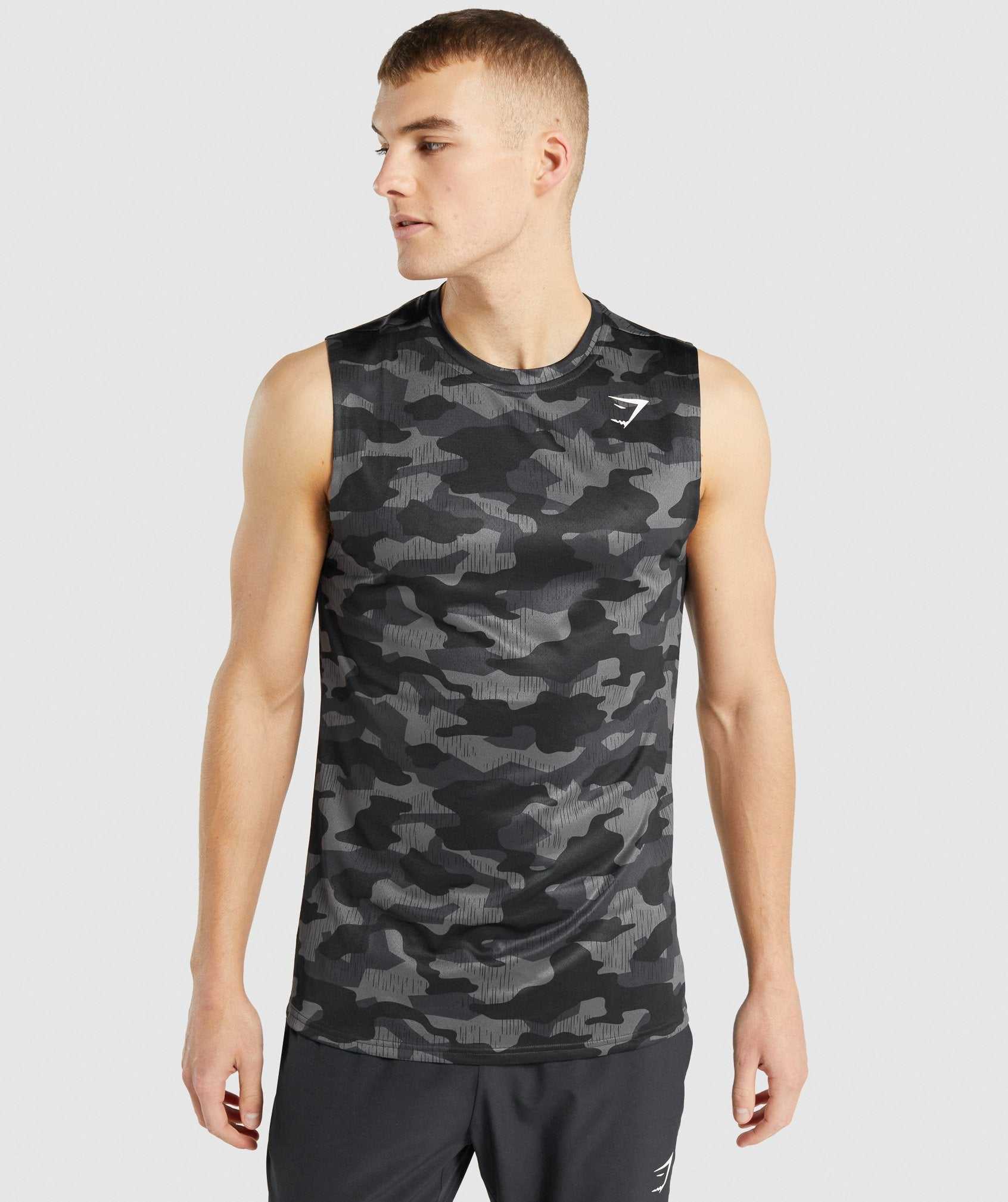 Grey Gymshark Arrival Sleeveless Tee Men\'s T Shirts | TPJYBI152