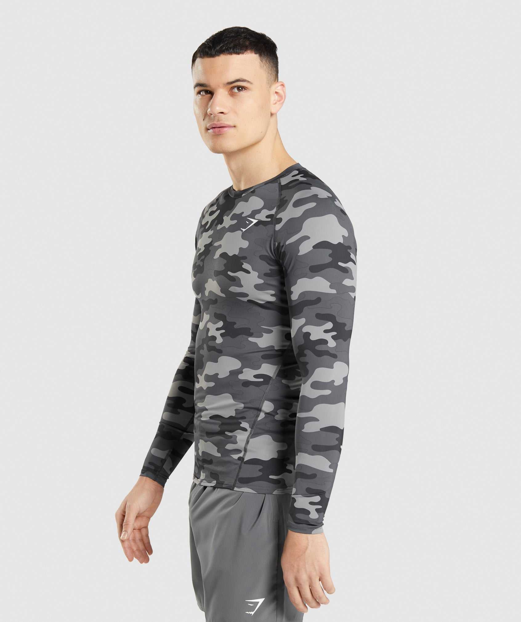 Grey Gymshark Element Baselayer Long Sleeve Men's T Shirts | XNUTEM604