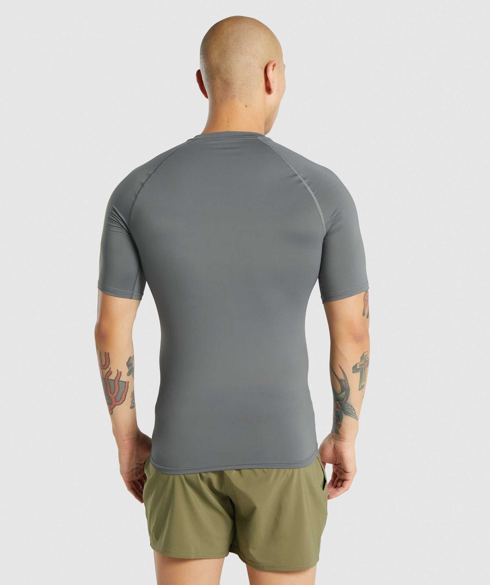 Grey Gymshark Element Baselayer Men's T Shirts | VXUMYK532