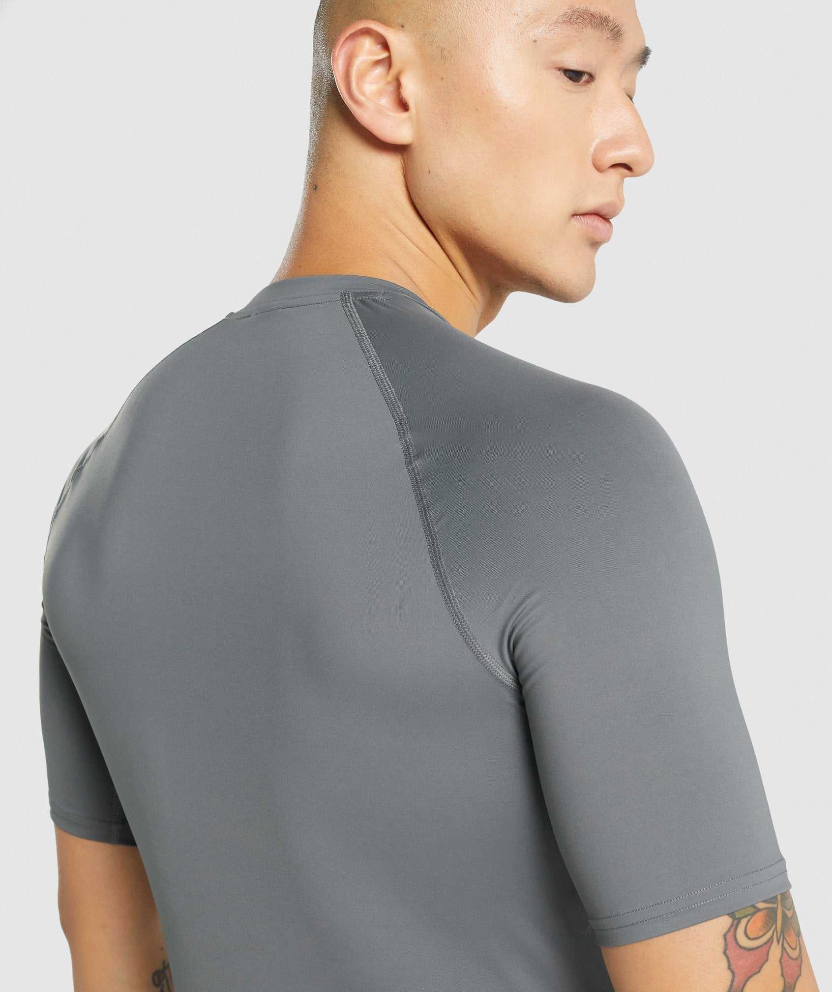 Grey Gymshark Element Baselayer Men's T Shirts | VXUMYK532