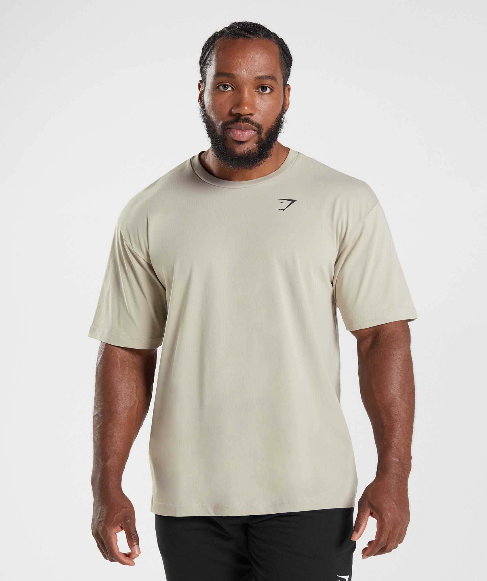 Grey Gymshark Essential Oversized Men's T Shirts | TWFSYE817