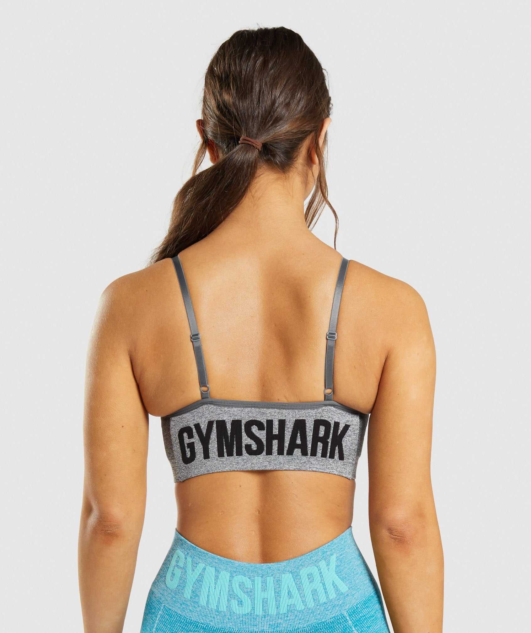 Grey Gymshark Flex Strappy Women's Sports Bra | YJKRWM027