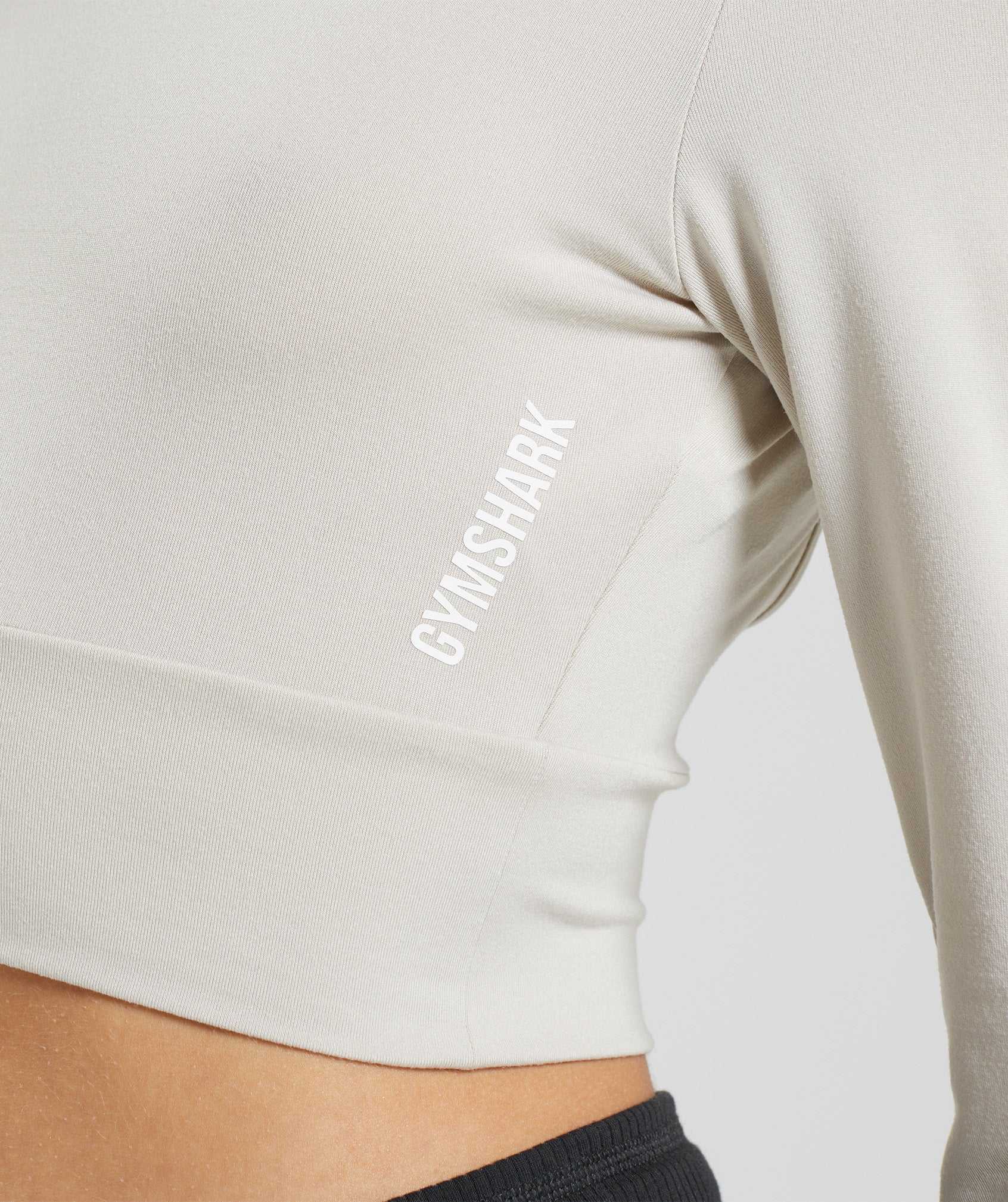 Grey Gymshark Pause Open Back Long Sleeve Crop Women's Tops | BAOLIP234