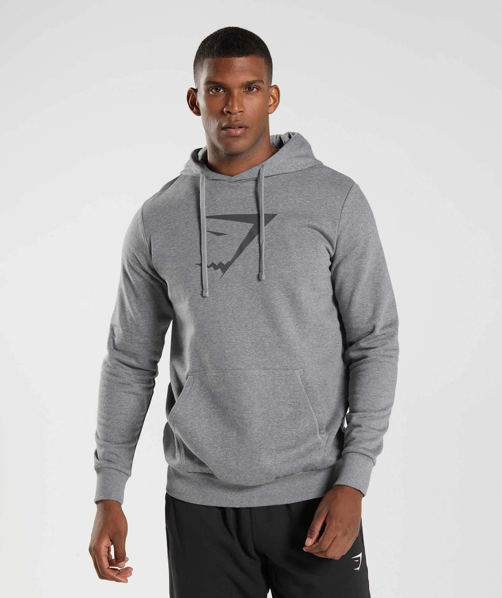 Grey Gymshark Sharkhead Infill Men's Hoodie | CDMAYP738