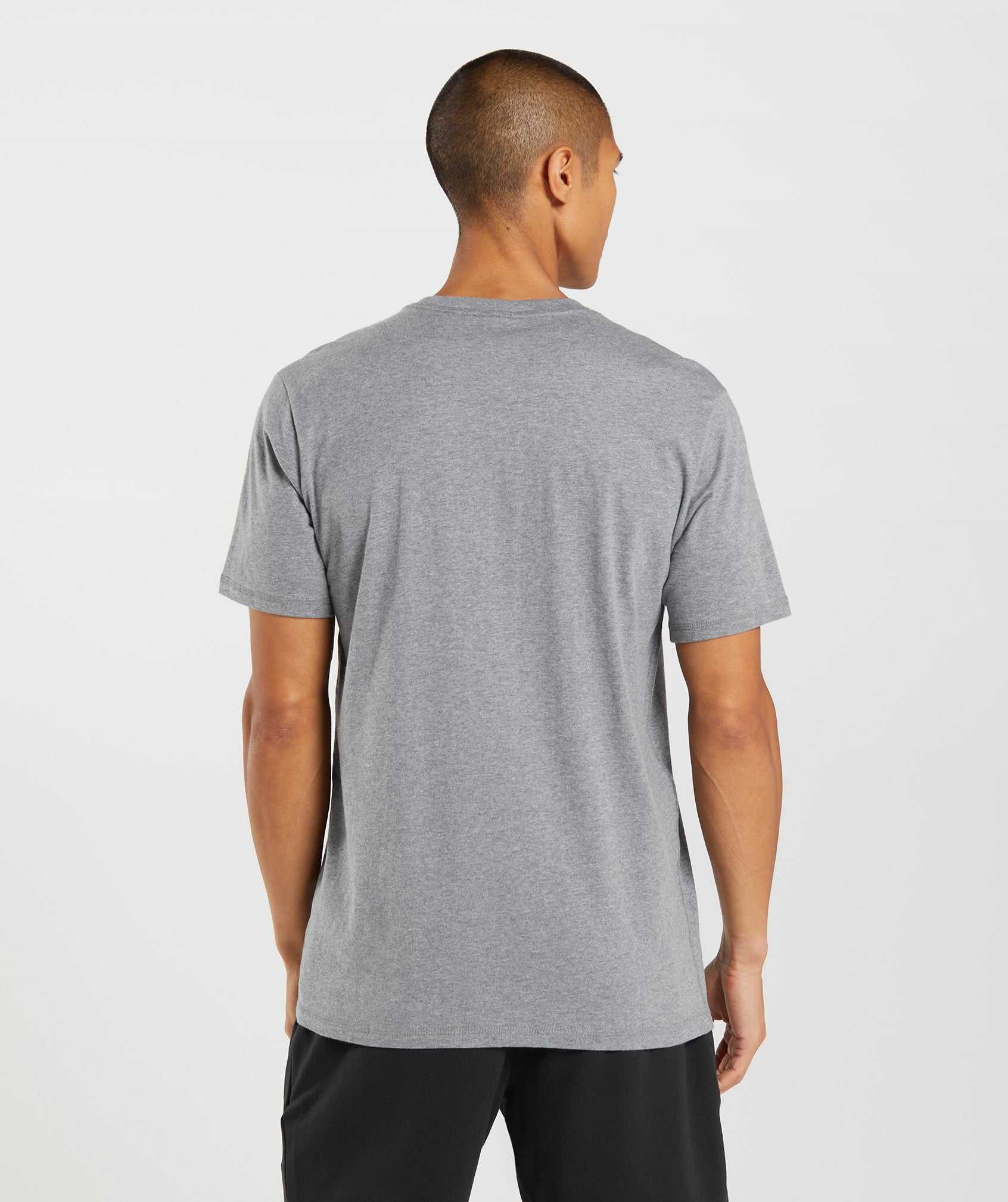 Grey Gymshark Sharkhead Infill Men's T Shirts | KLYNCW094