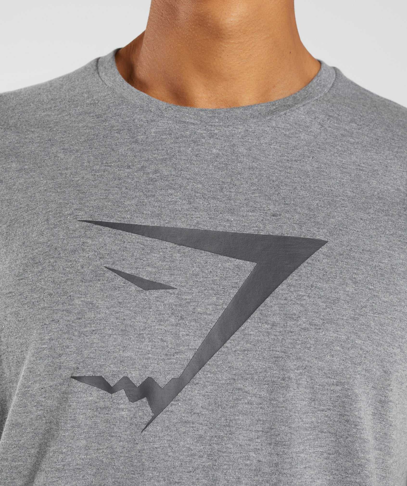 Grey Gymshark Sharkhead Infill Men's T Shirts | KLYNCW094