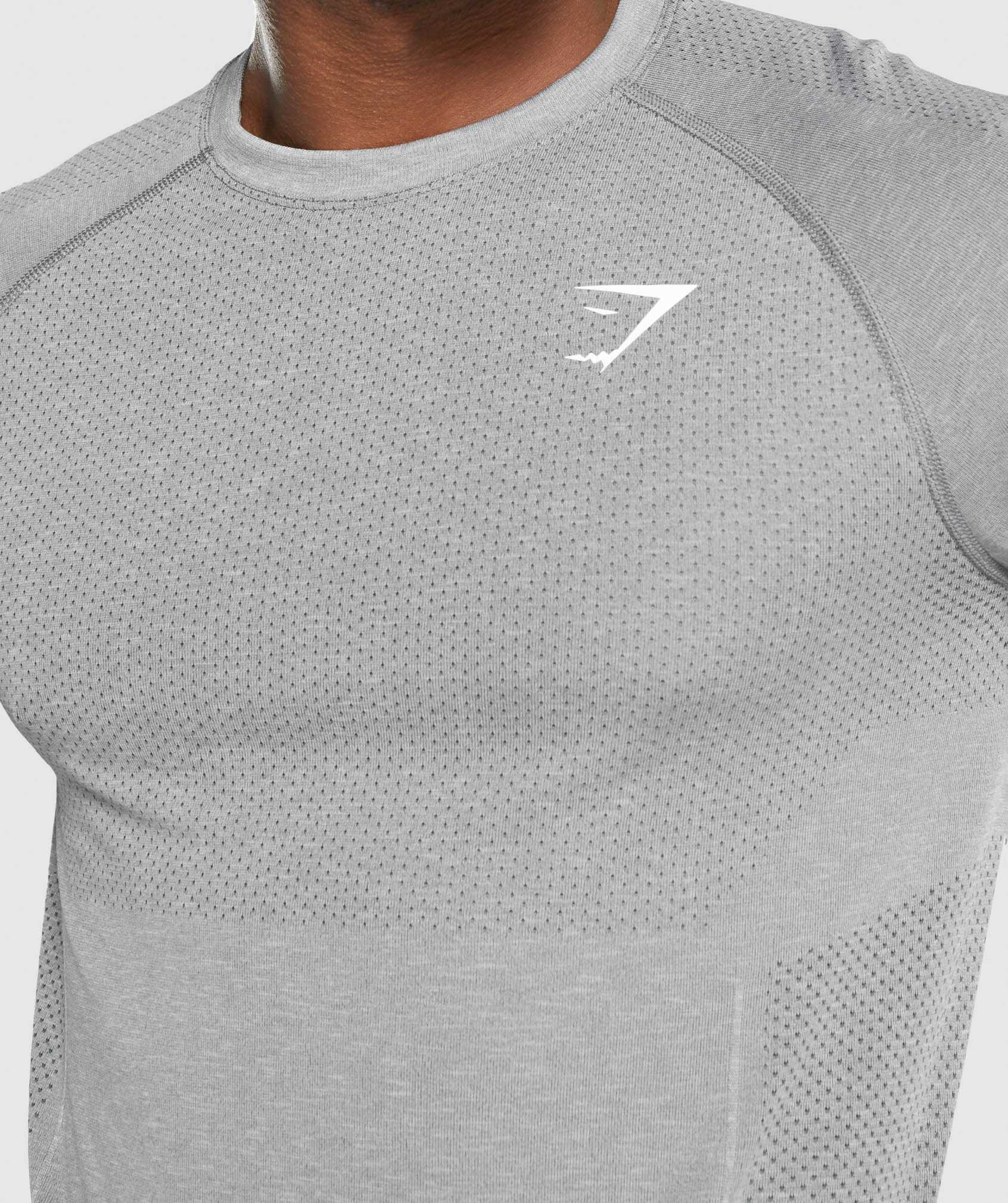 Grey Gymshark Vital Light Seamless Long Sleeve Men's T Shirts | QONHUC250