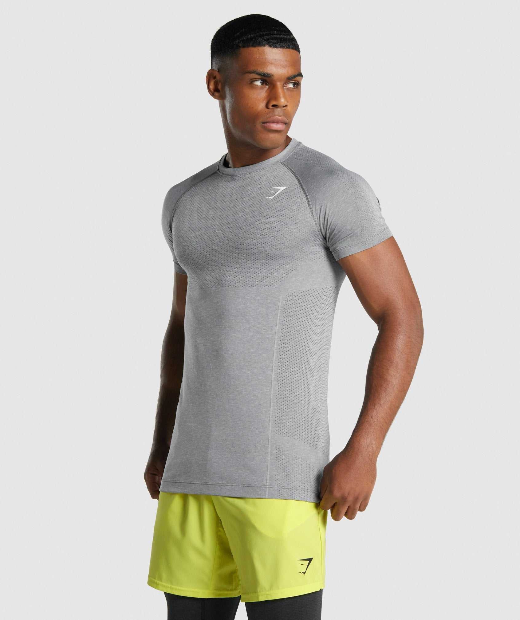 Grey Gymshark Vital Light Seamless Men's T Shirts | SJDMAU281