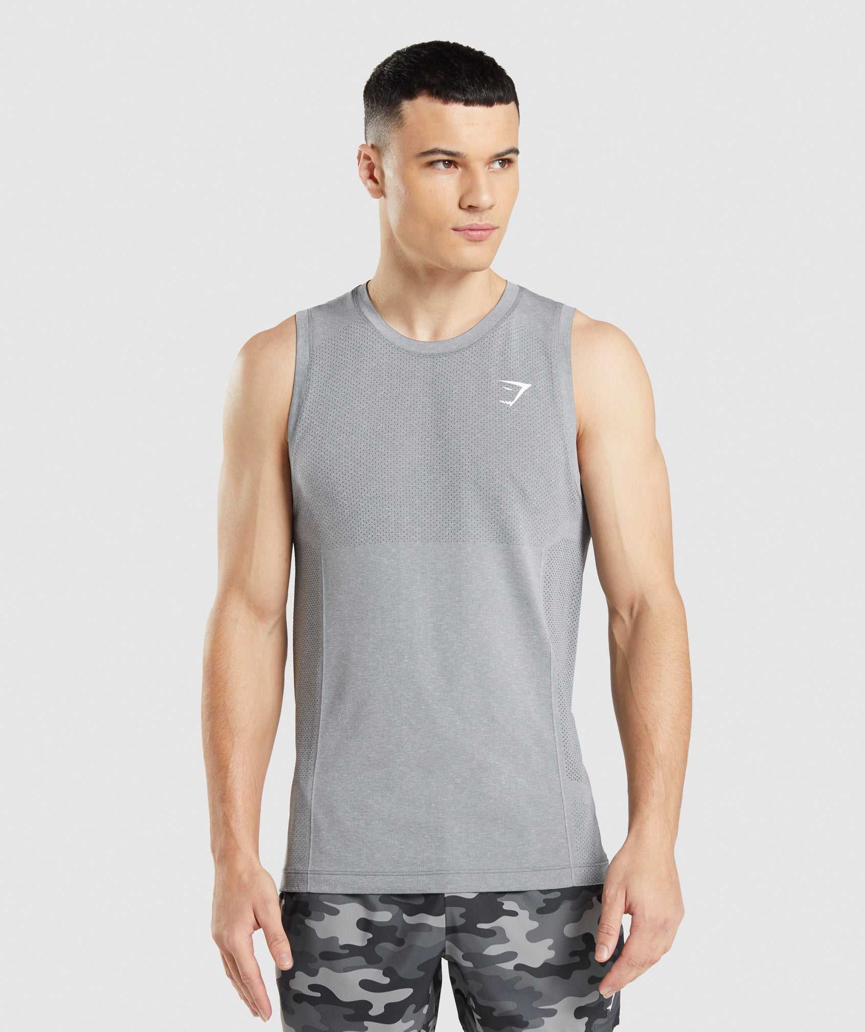 Grey Gymshark Vital Seamless Light Men\'s Tanks | DWTZOJ930