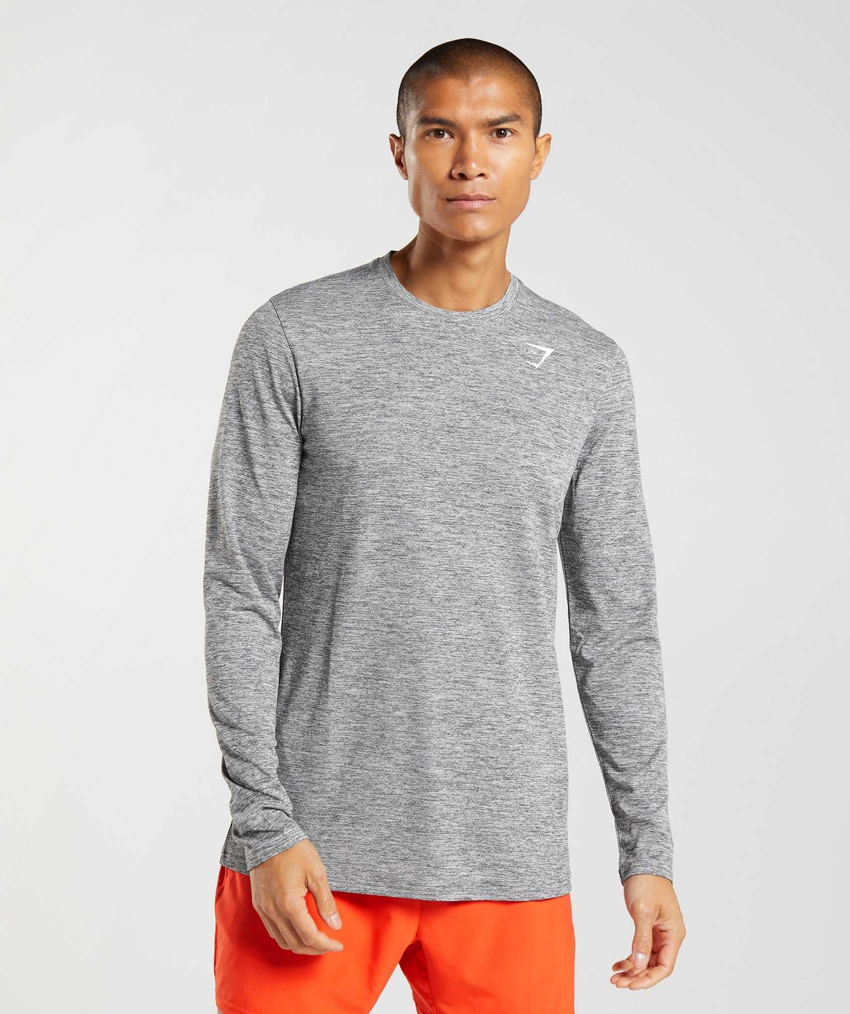 Grey / Light Grey Gymshark Arrival Long Sleeve Men's T Shirts | XUYVIN249