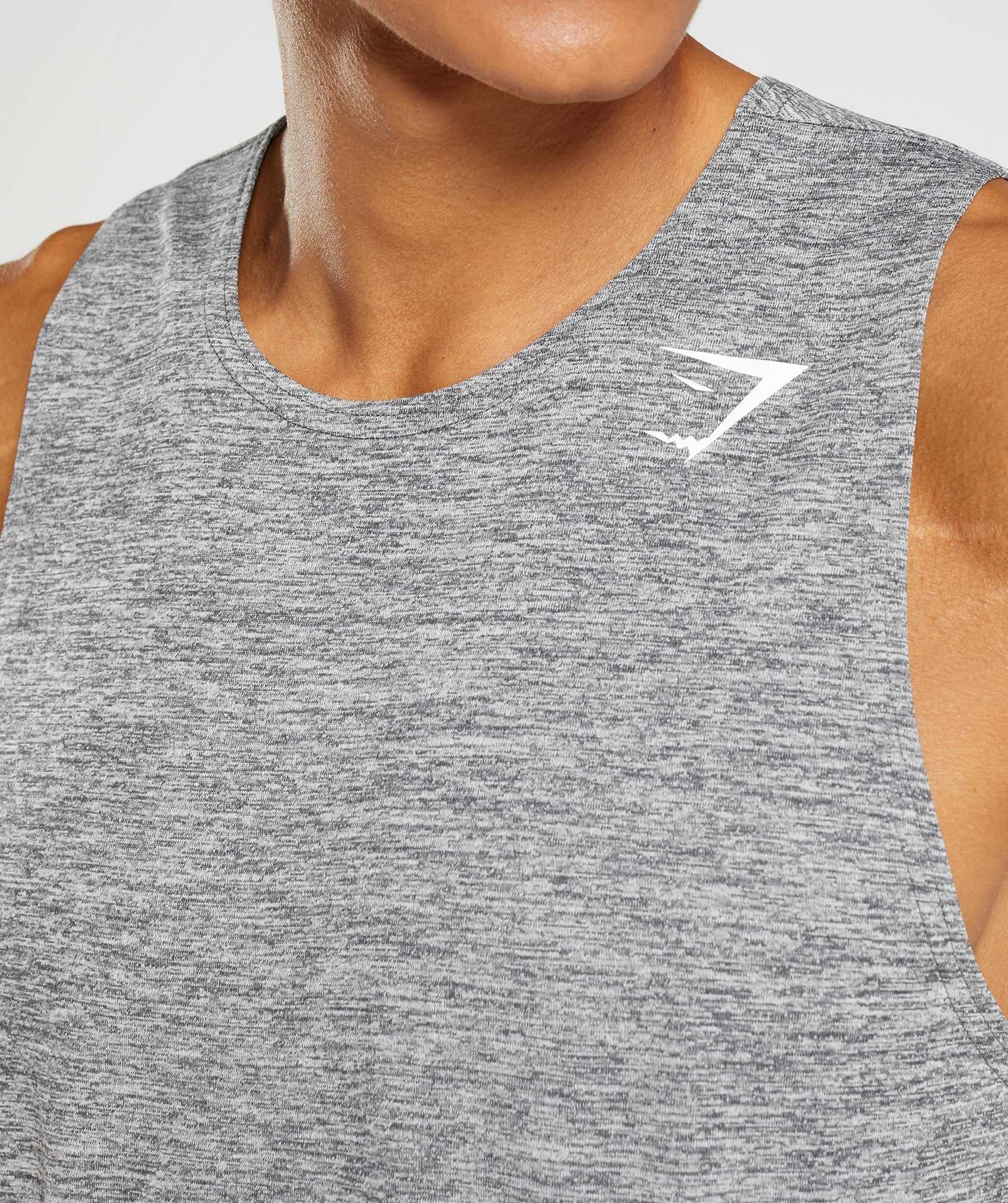 Grey / Light Grey Gymshark Arrival Slim Marl Men's Tanks | FOETPW419