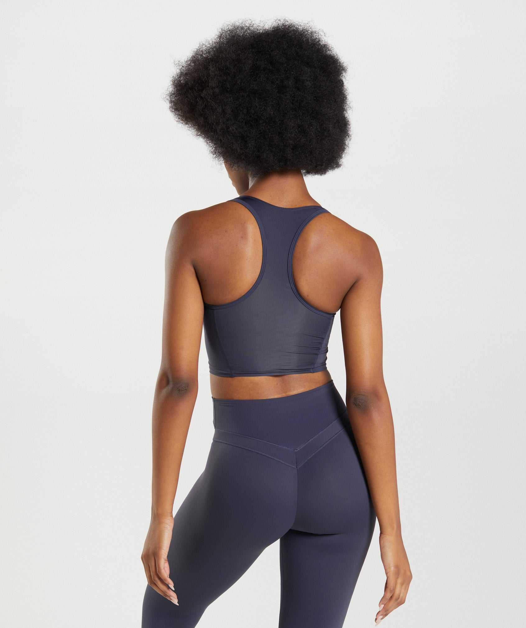 Indigo Navy Gymshark Whitney Crop Women's Tanks | EXBKHI479