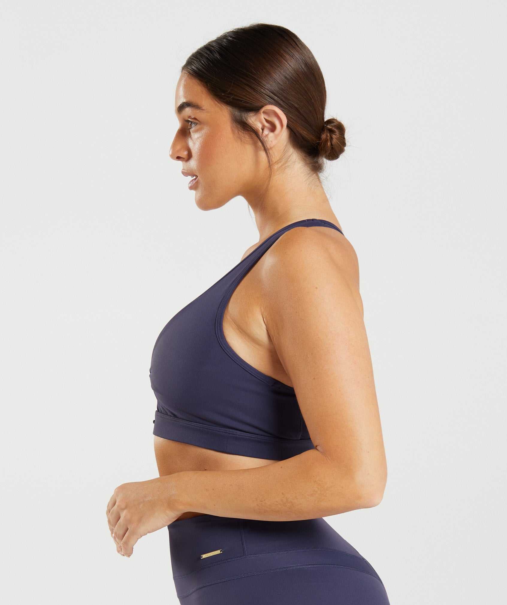 Indigo Navy Gymshark Whitney Mesh Women's Sports Bra | GHLCAQ857