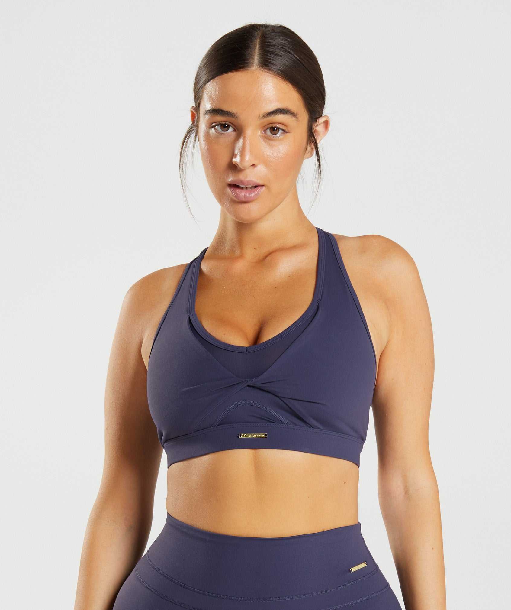 Indigo Navy Gymshark Whitney Mesh Women\'s Sports Bra | GHLCAQ857