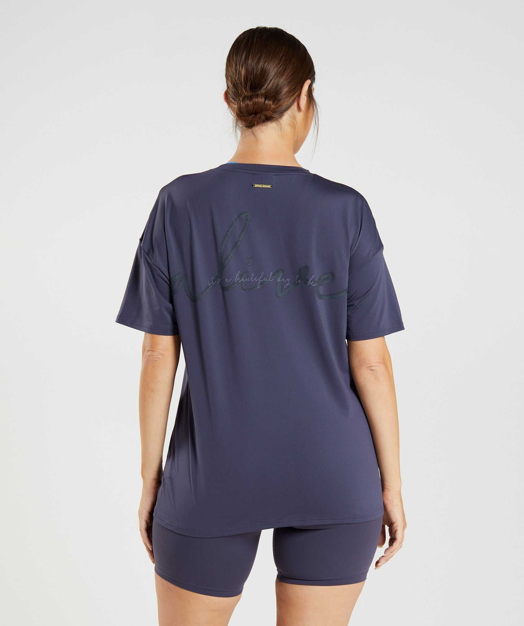 Indigo Navy Gymshark Whitney Oversized Women's T Shirts | PSYMHK261