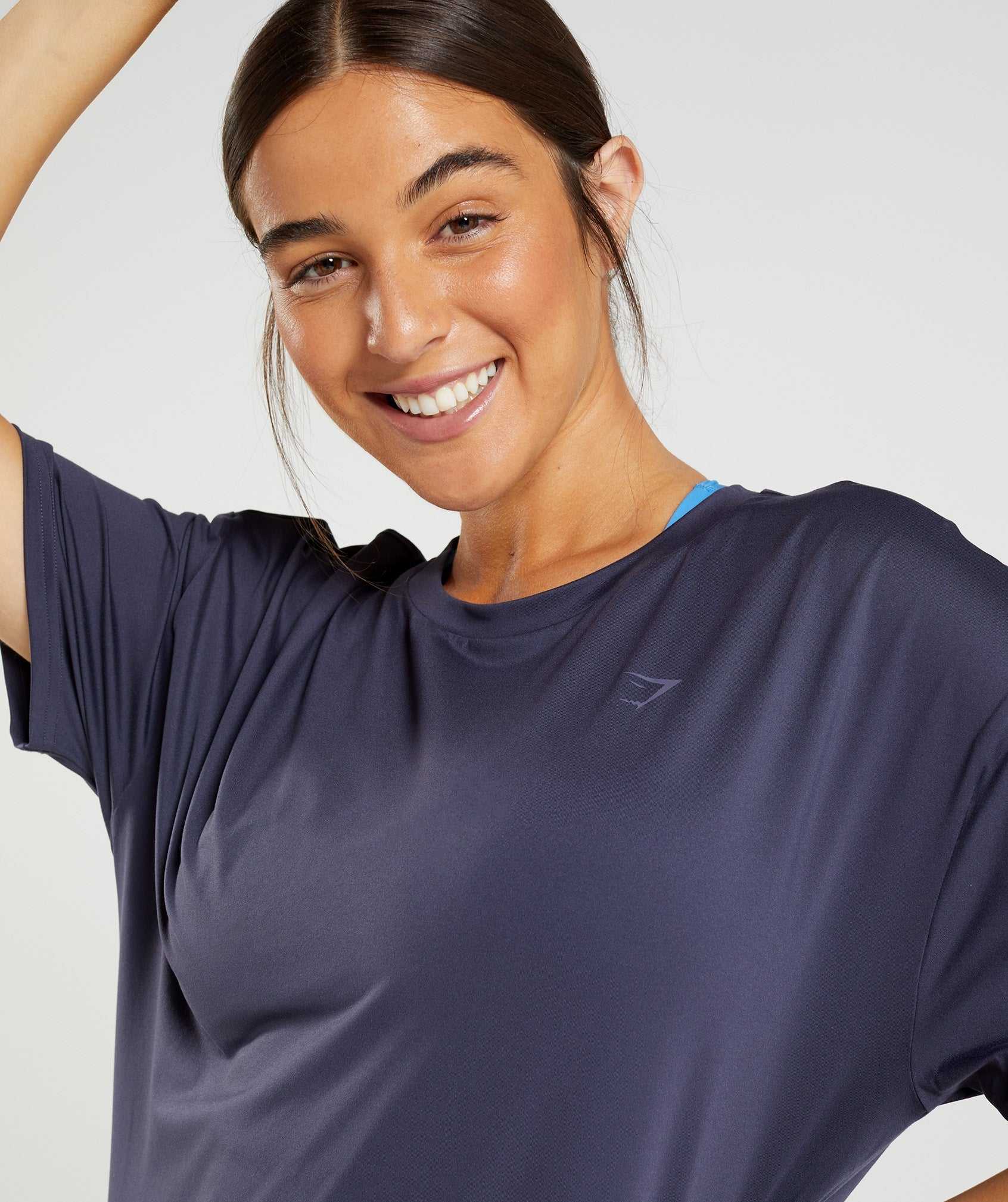 Indigo Navy Gymshark Whitney Oversized Women's T Shirts | PSYMHK261