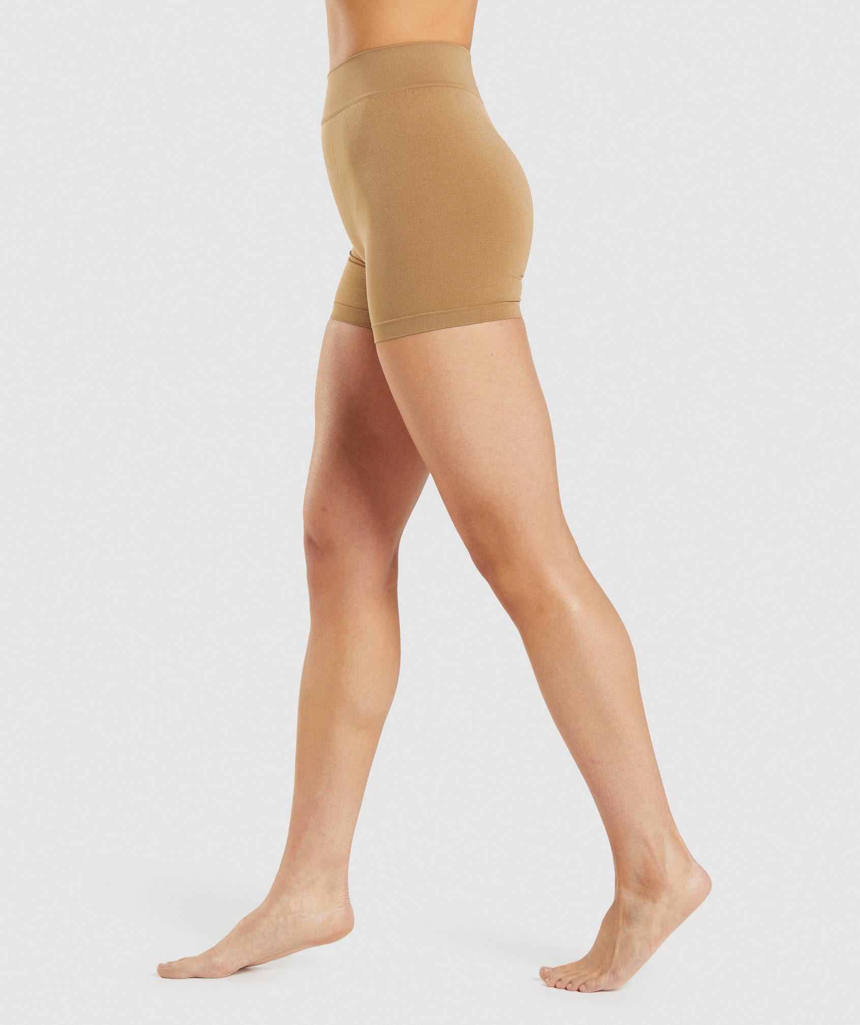 Light Brown Gymshark Seamless Boxers Women's Underwear | CJYKEQ831