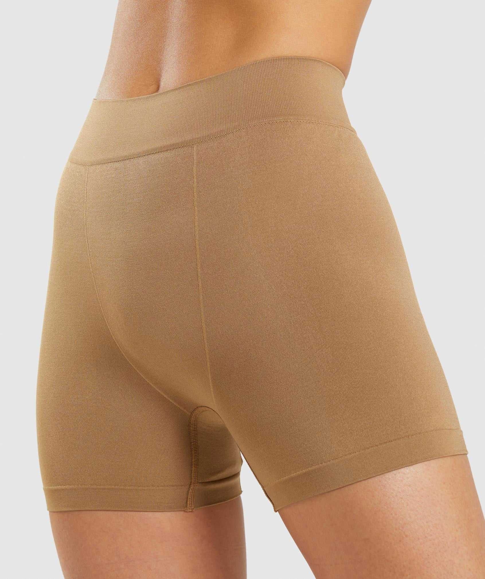 Light Brown Gymshark Seamless Boxers Women's Underwear | CJYKEQ831