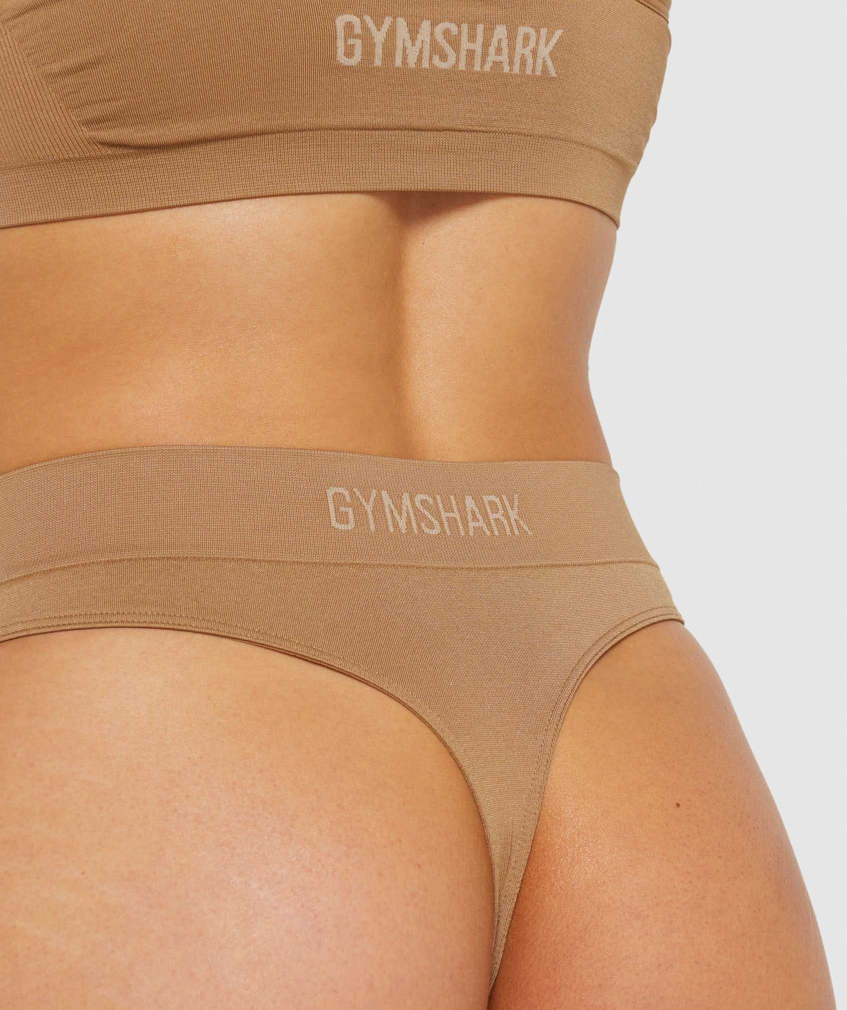 Light Brown Gymshark Seamless High Rise Thong Women's Underwear | OYZDWX026