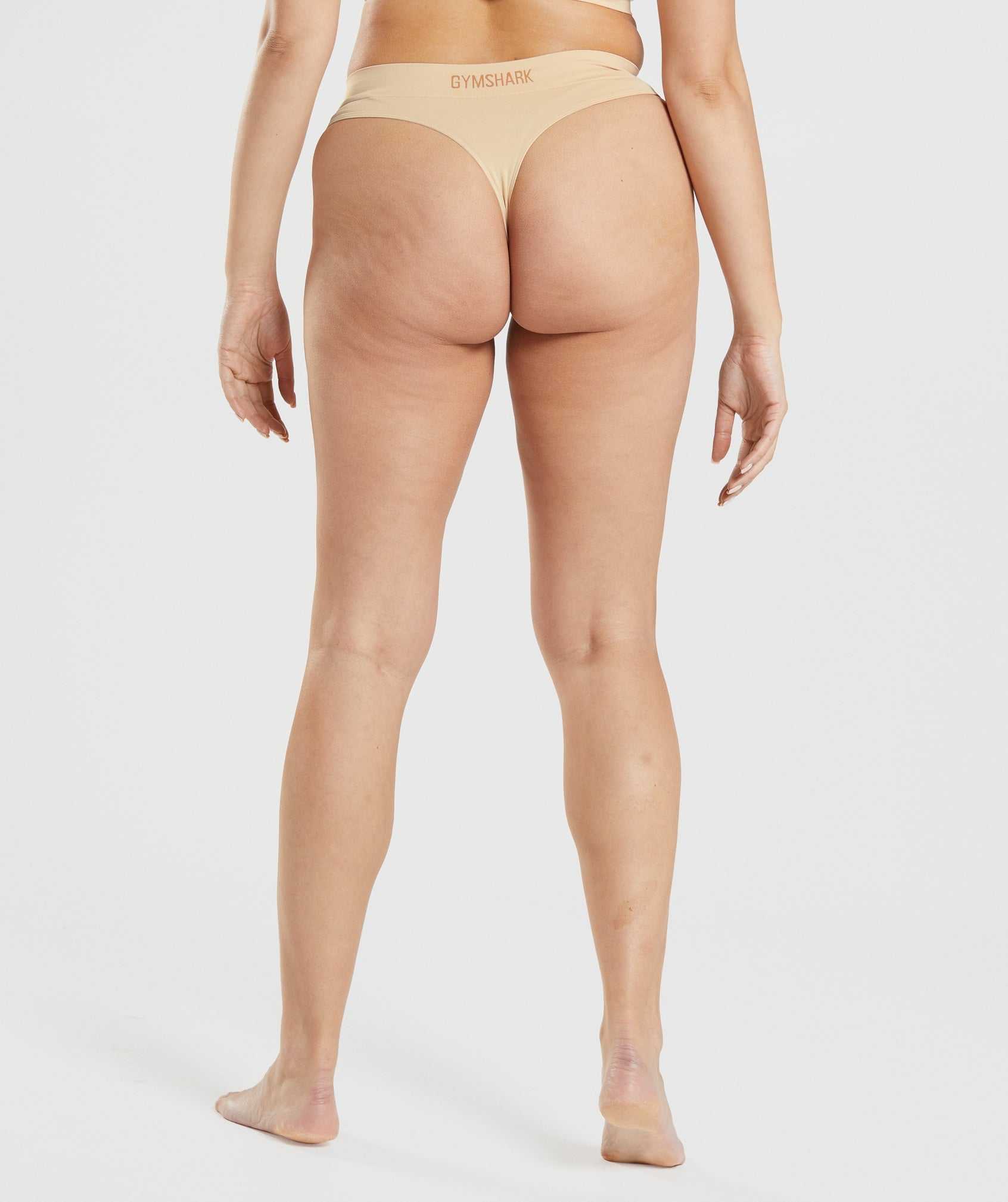 Light Brown Gymshark Seamless High Rise Thong Women's Underwear | TIHZLY529