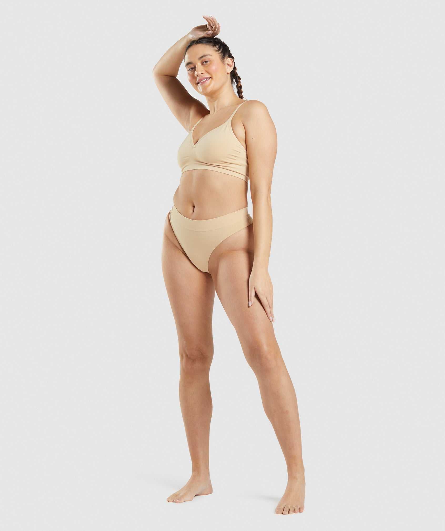 Light Brown Gymshark Seamless High Rise Thong Women's Underwear | TIHZLY529