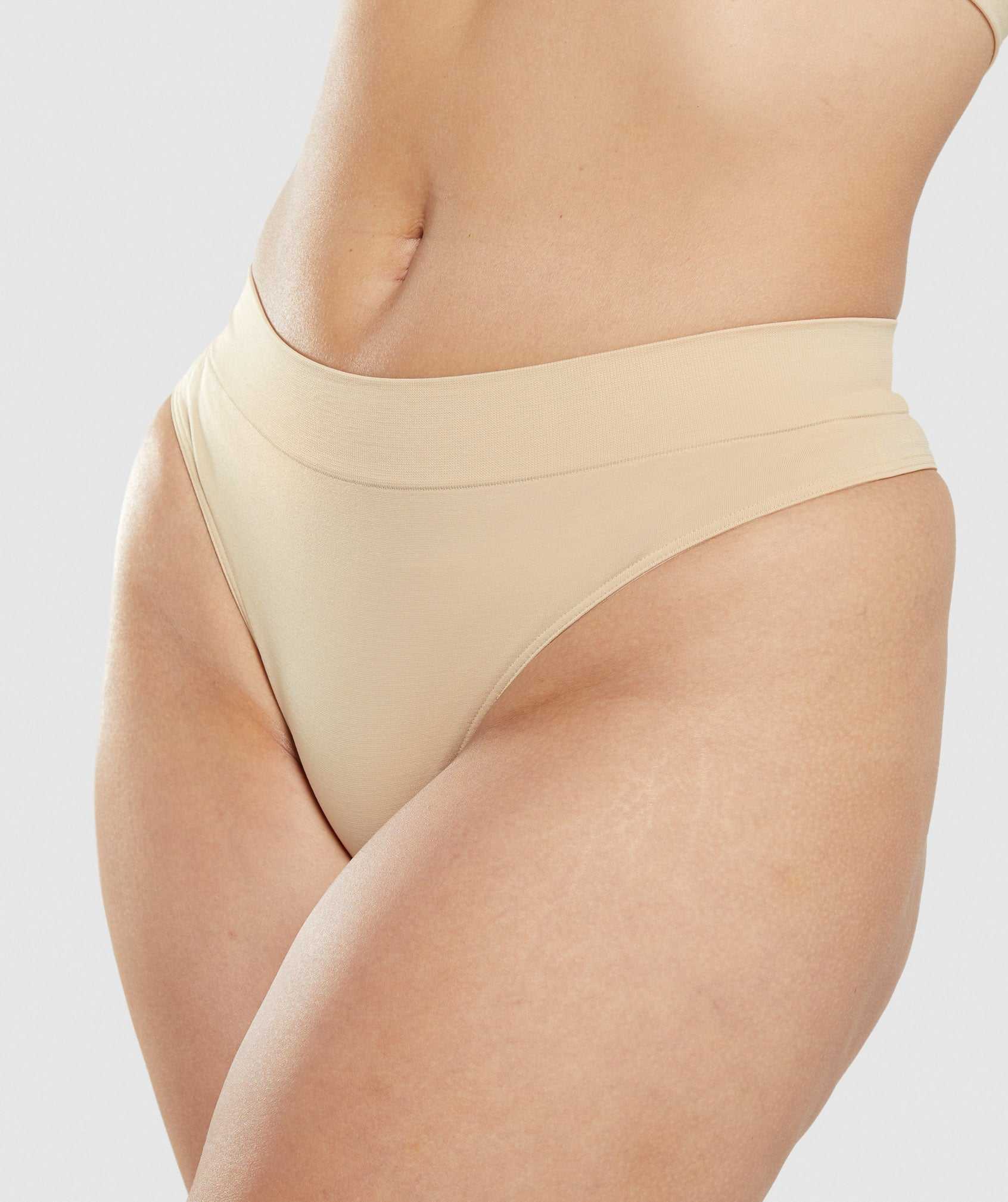 Light Brown Gymshark Seamless High Rise Thong Women's Underwear | TIHZLY529