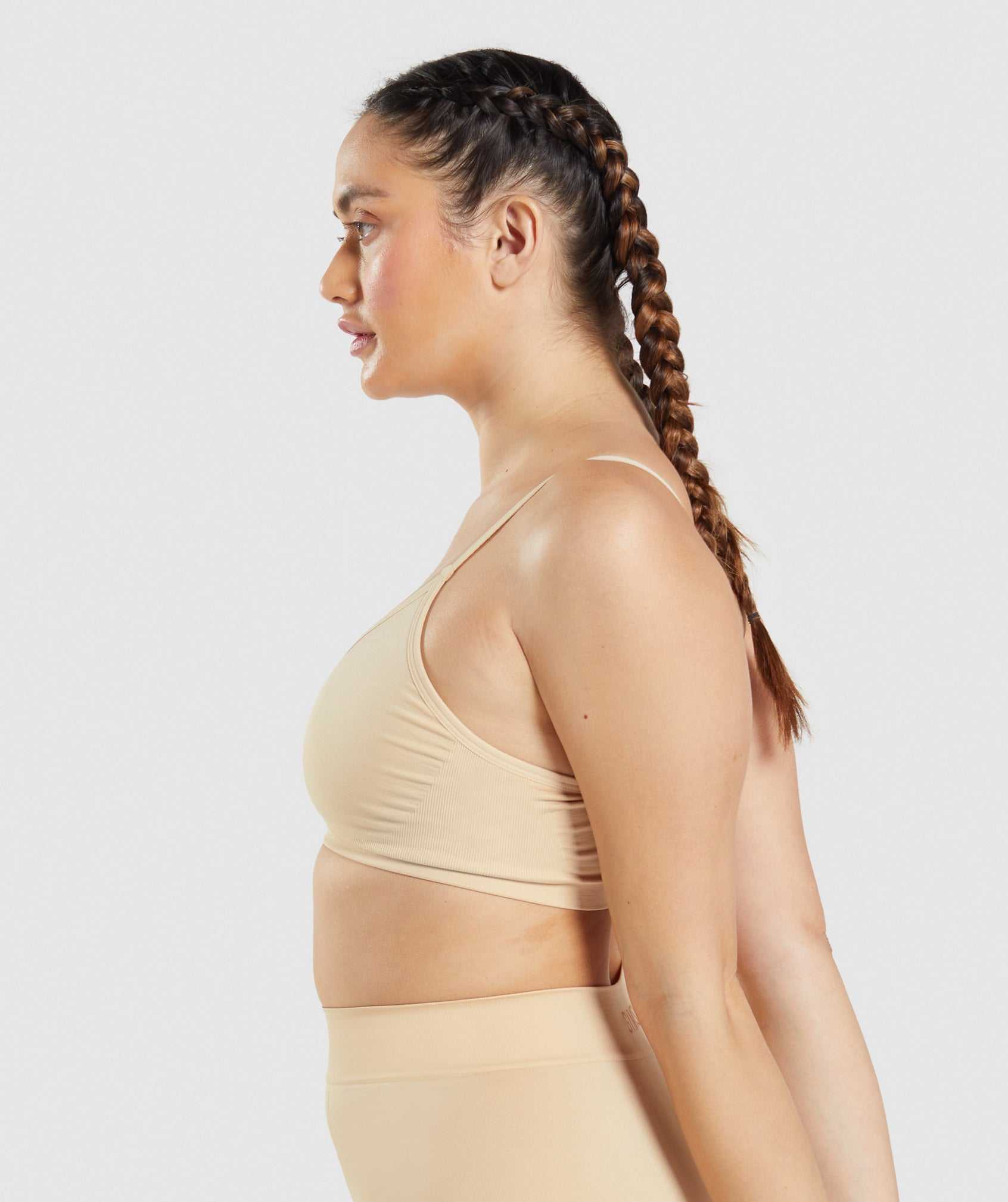 Light Brown Gymshark Seamless Low Neck Bralette Women's Underwear | NUDTKC079