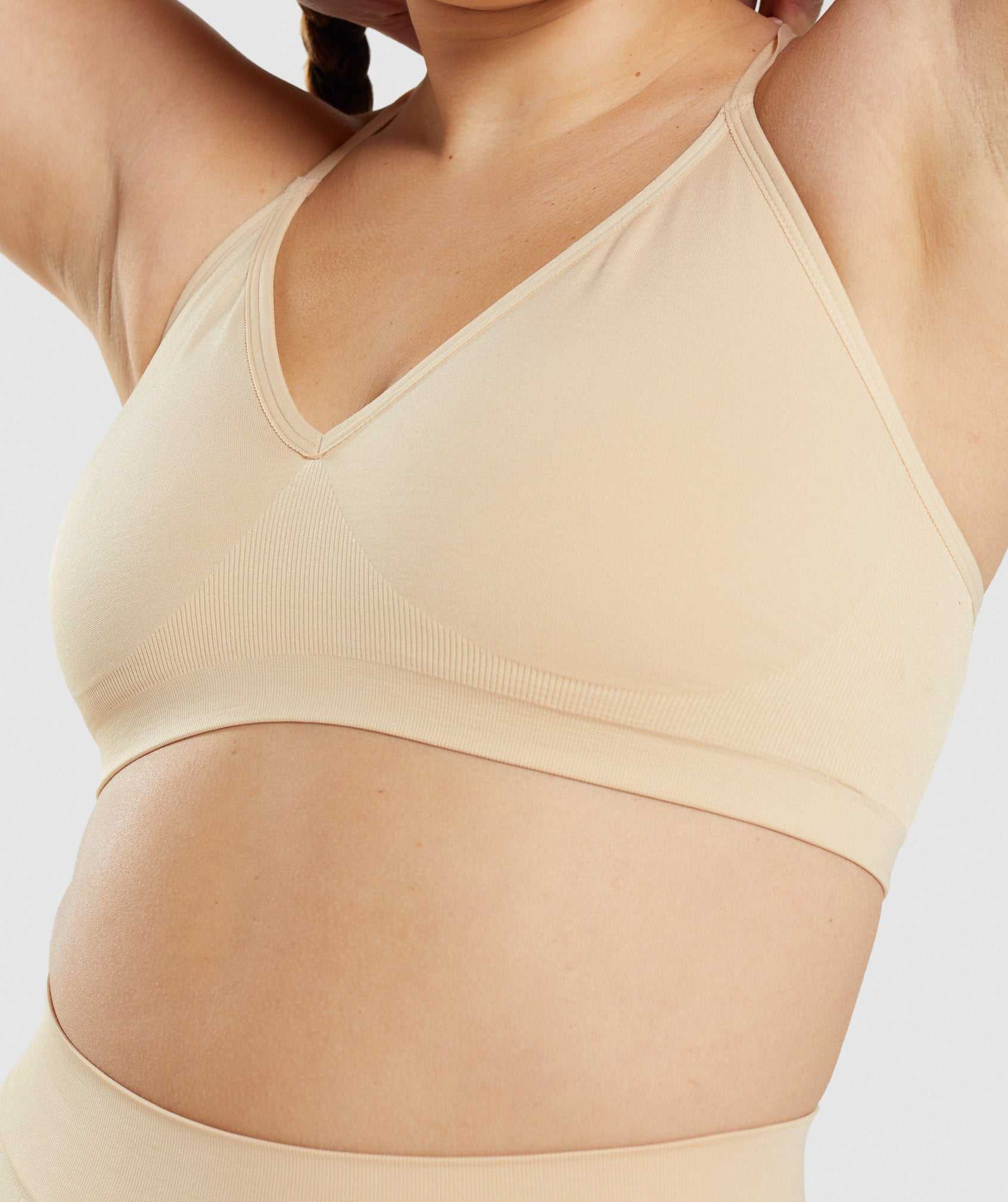 Light Brown Gymshark Seamless Low Neck Bralette Women's Underwear | NUDTKC079