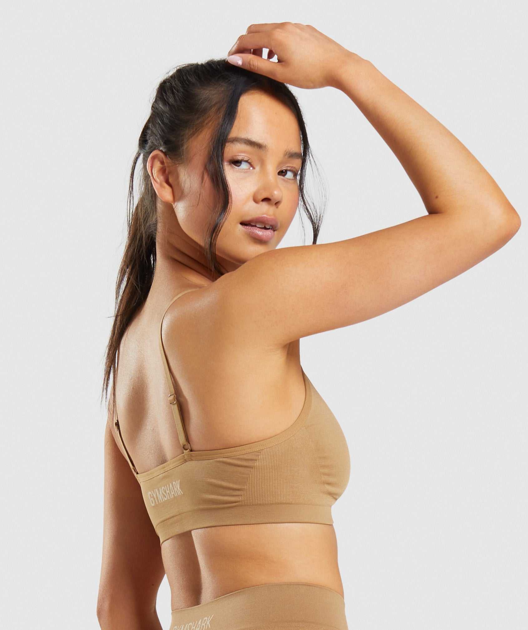 Light Brown Gymshark Seamless Low Neck Bralette Women's Underwear | YIOHGN960