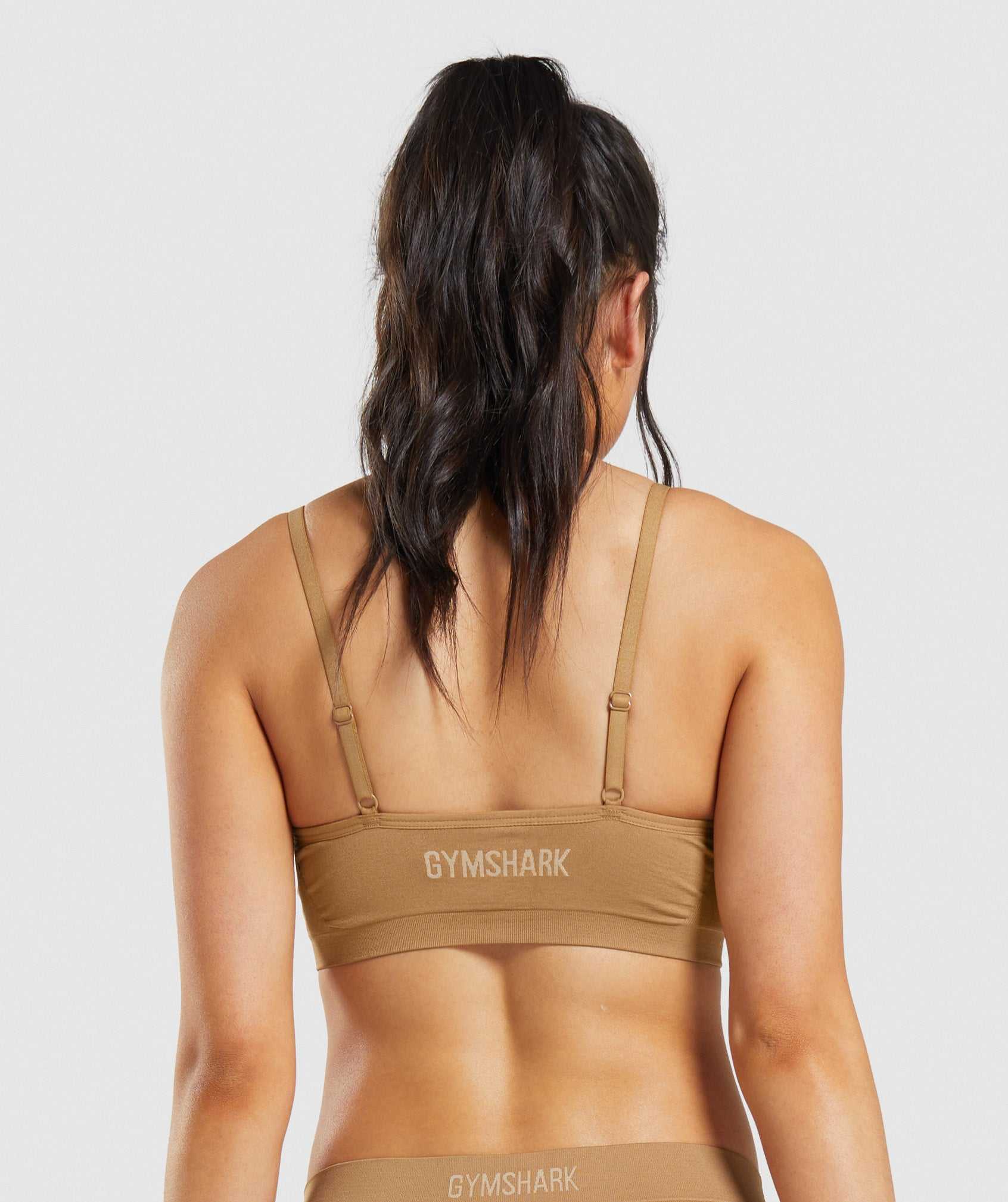 Light Brown Gymshark Seamless Low Neck Bralette Women's Underwear | YIOHGN960