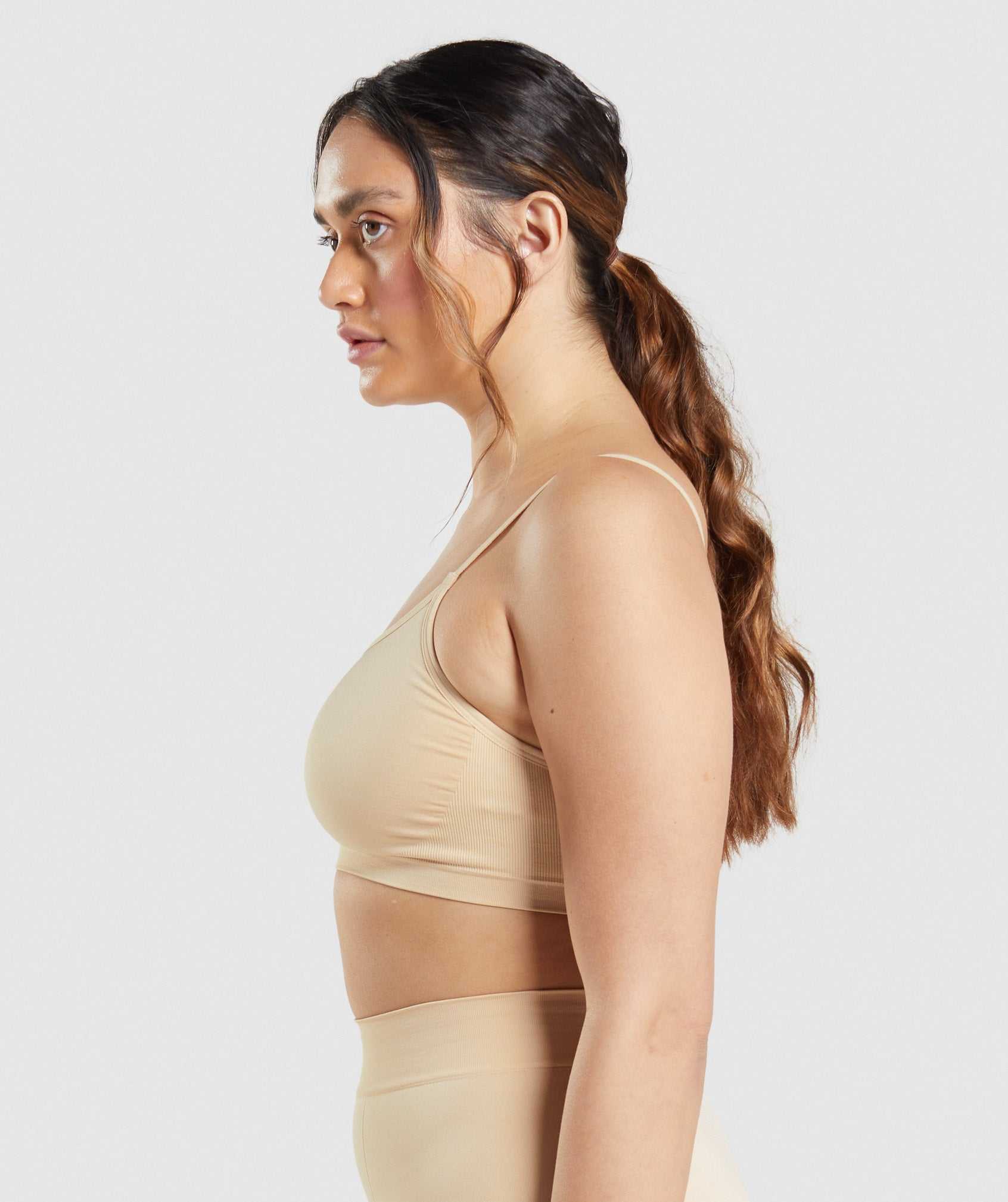 Light Brown Gymshark Seamless Scoop Neck Bralette Women's Underwear | BPIYAF940