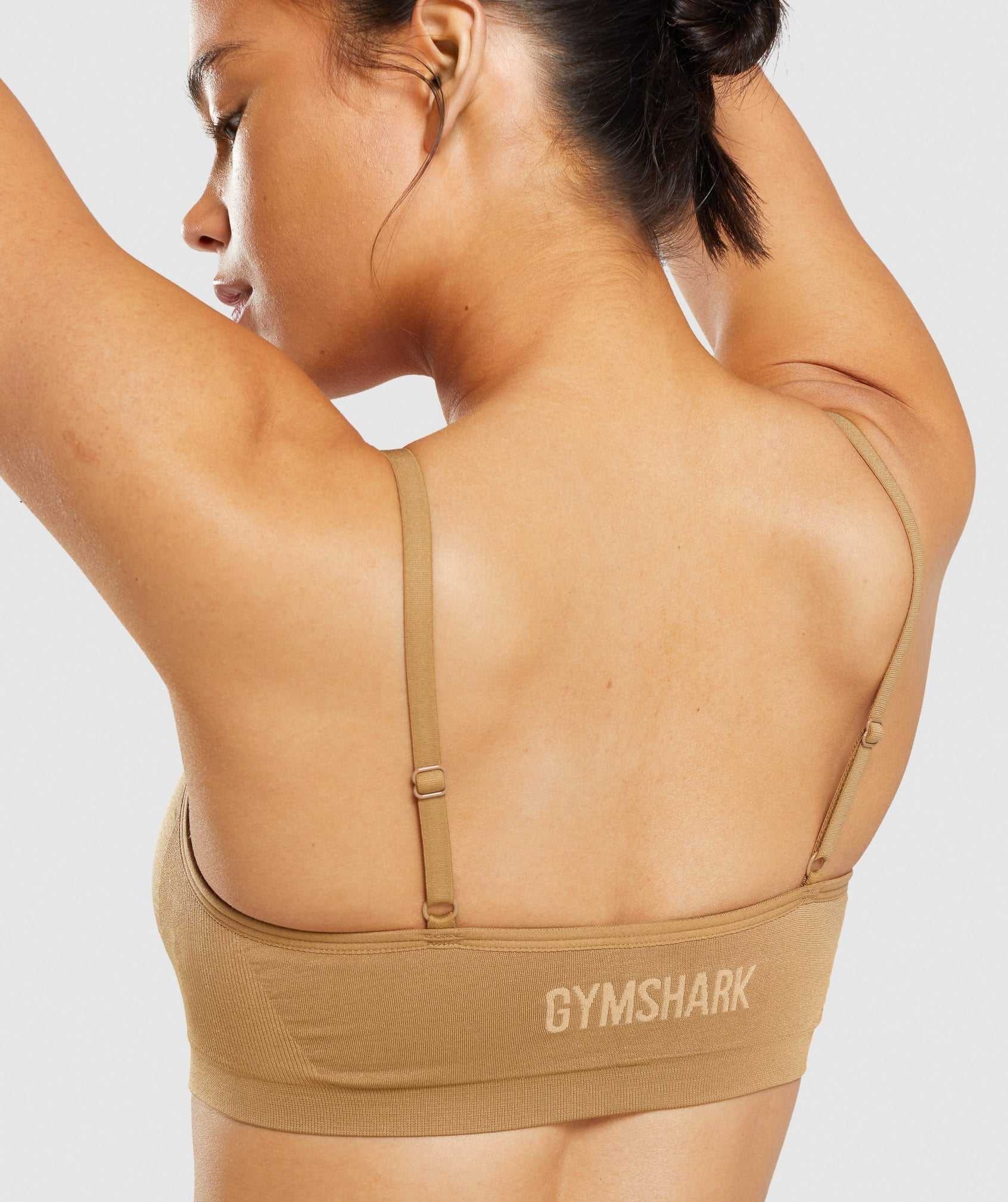 Light Brown Gymshark Seamless Scoop Neck Bralette Women's Underwear | TZSOMX057